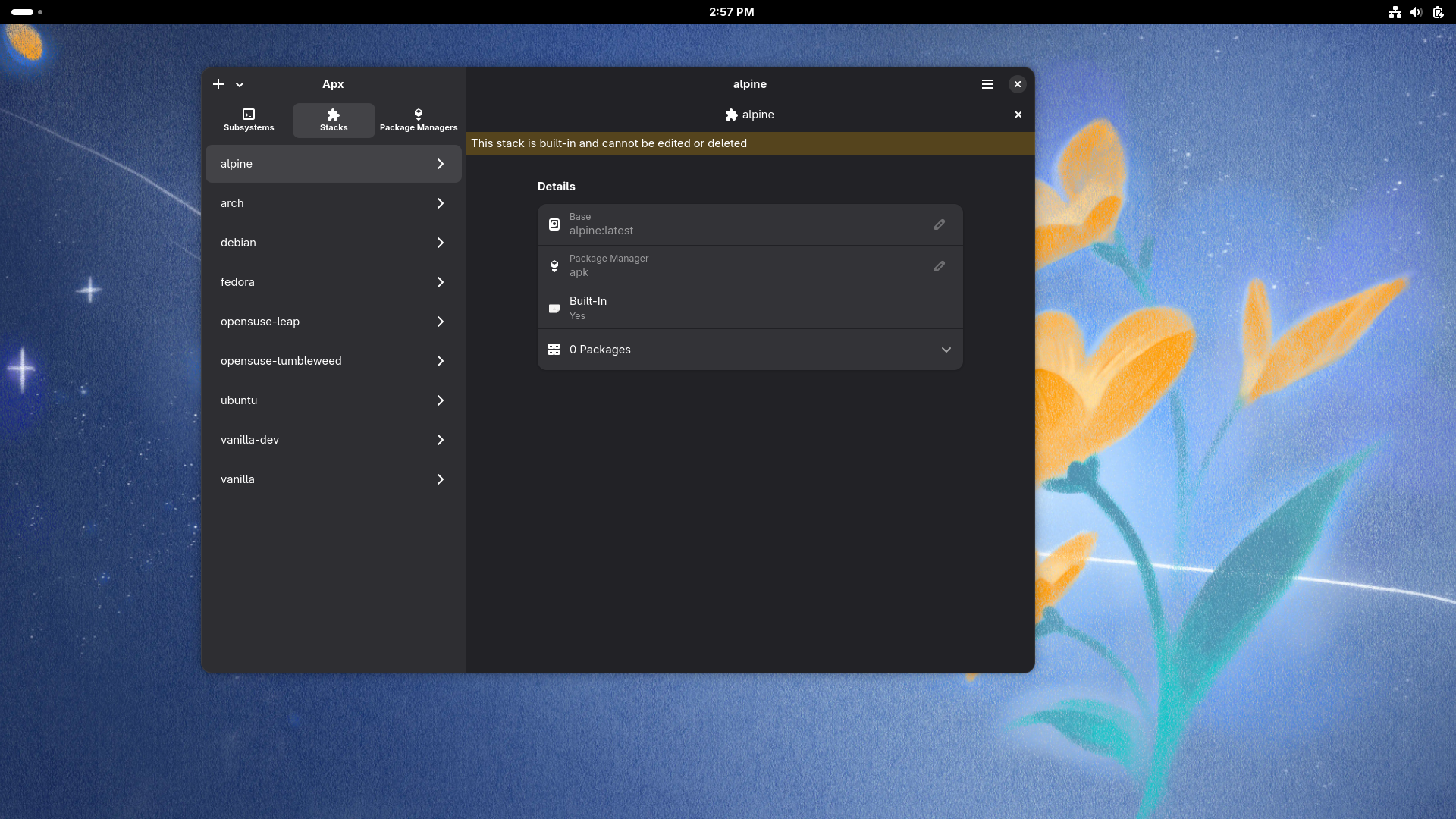 Vanilla desktop screenshot: 3 apx