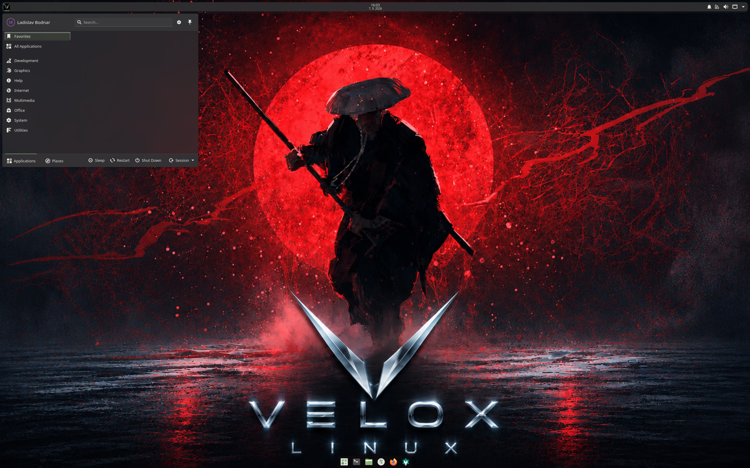 Velox desktop screenshot: 8.3.1 kde