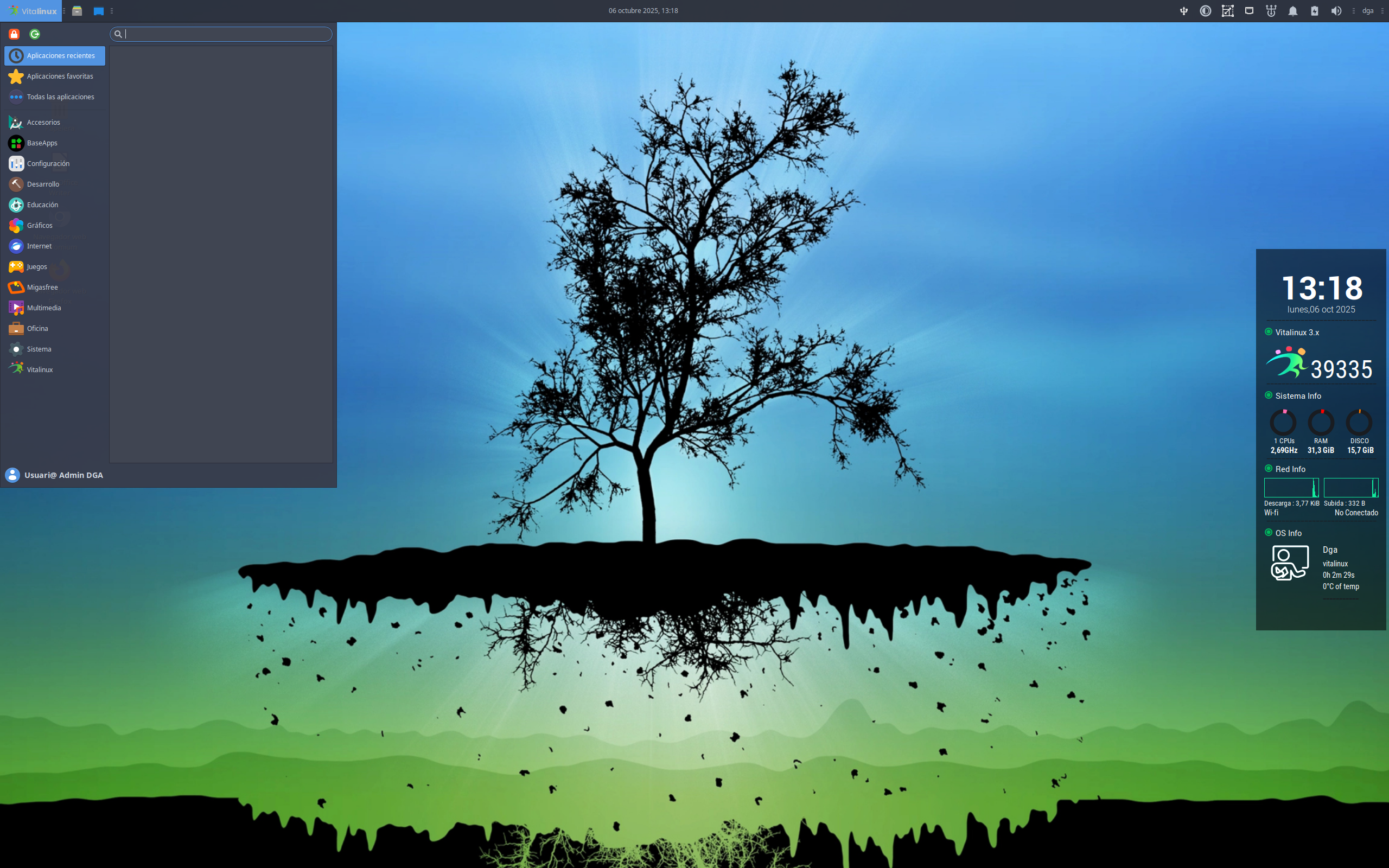 Vitalinux desktop screenshot: 3.3