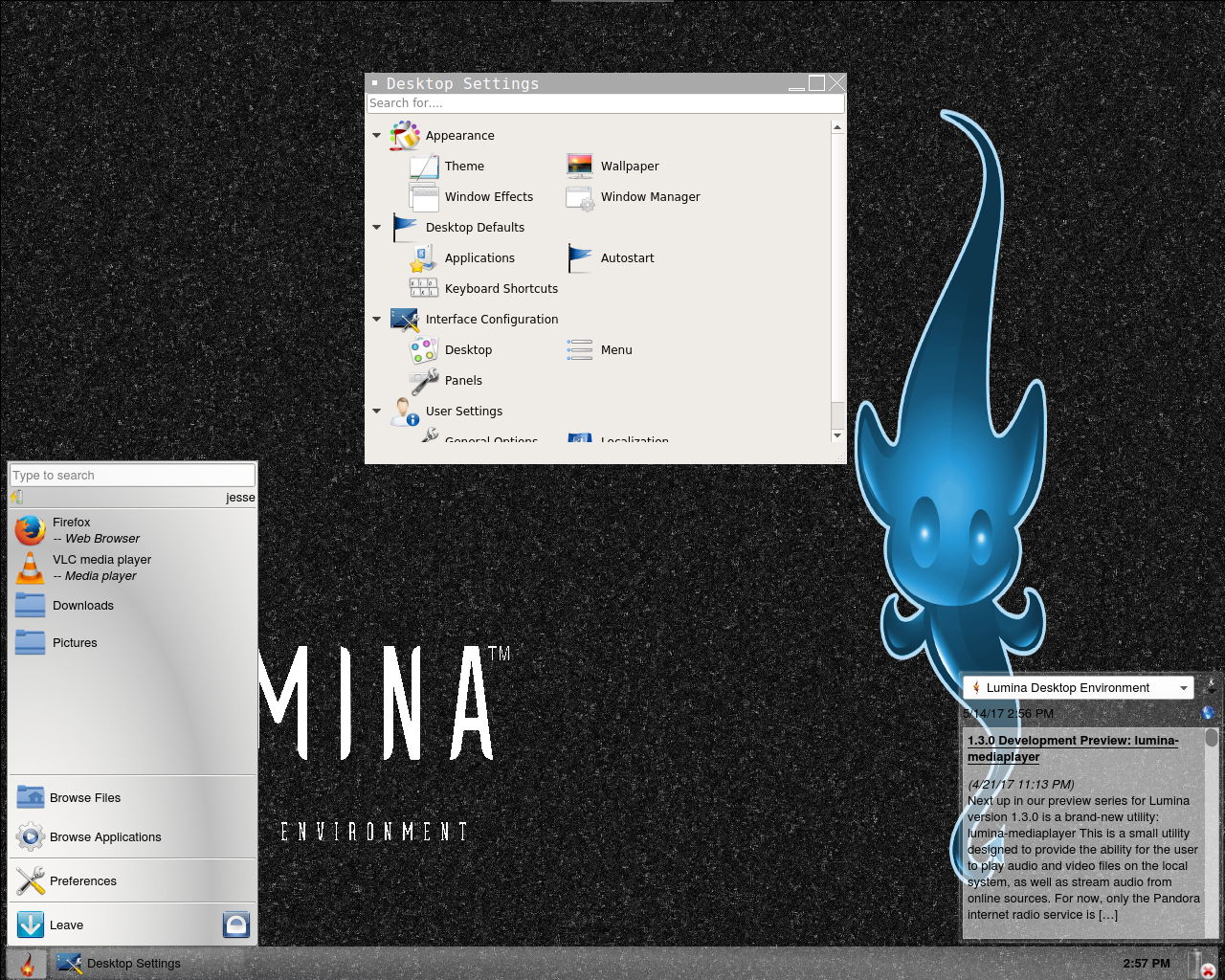 Void desktop screenshot: 20170220 lumina