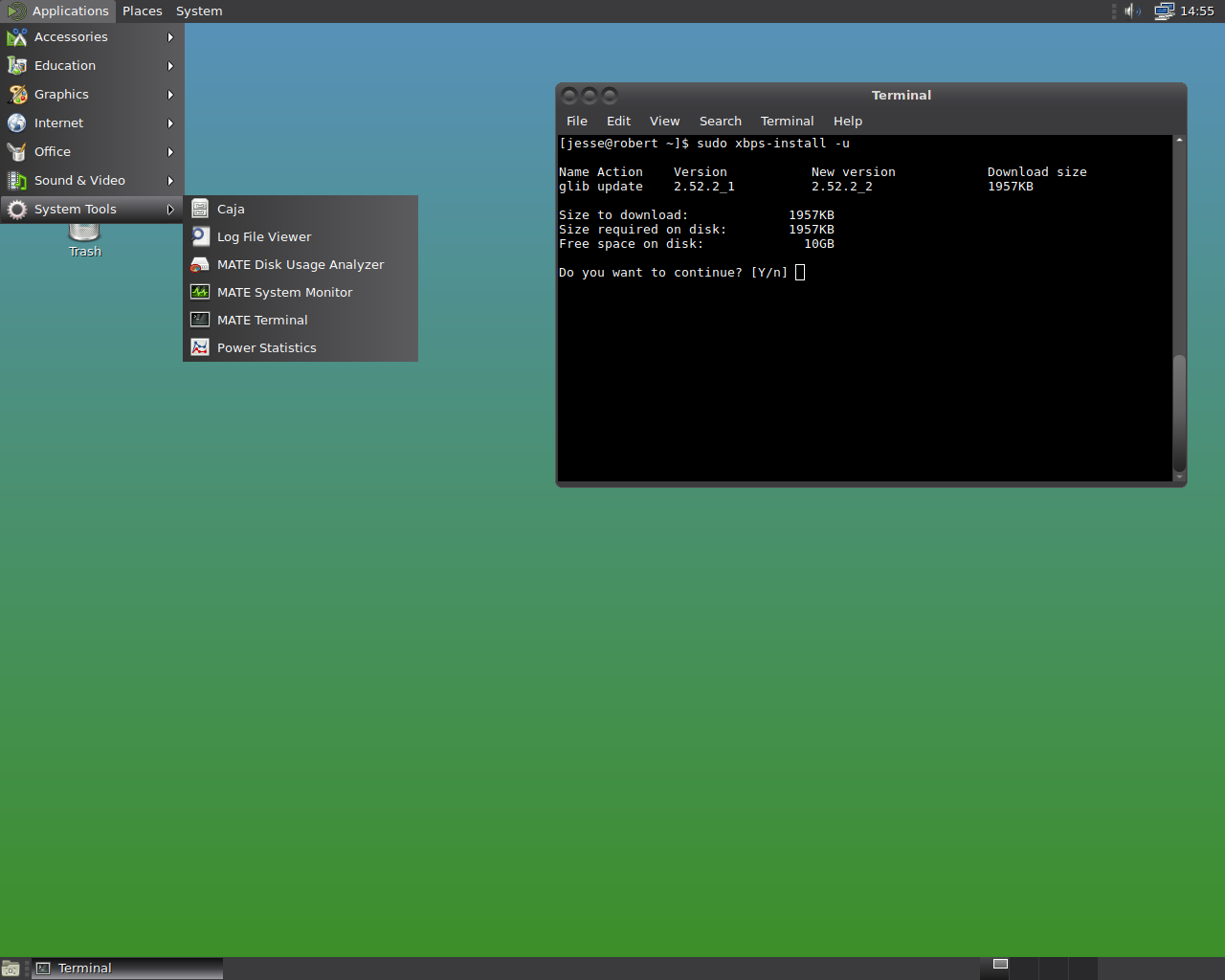 Void desktop screenshot: 20170220 xbps
