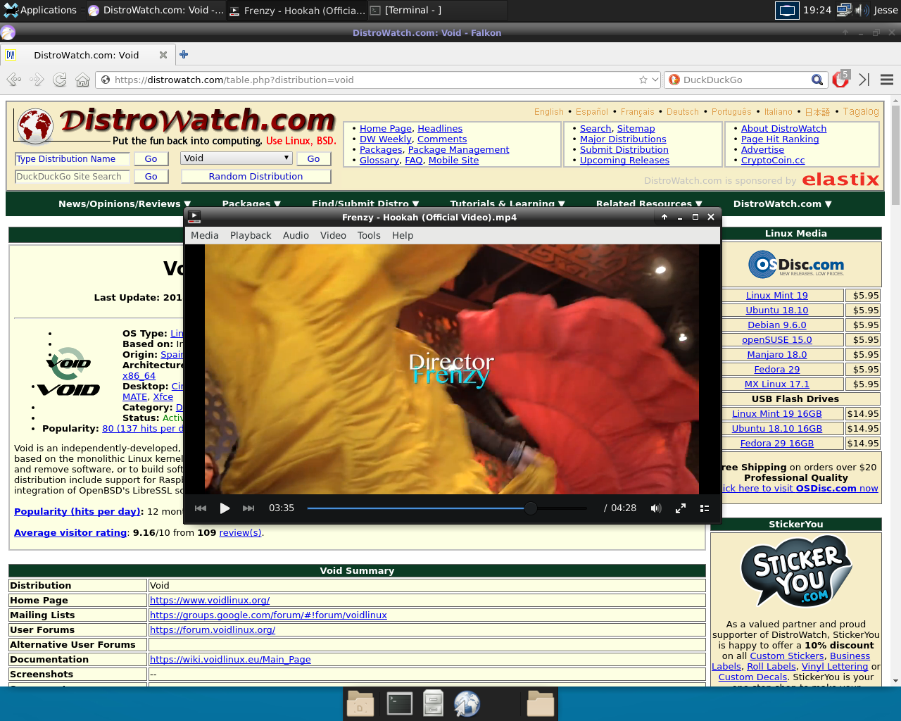 Void desktop screenshot: 20181111 media