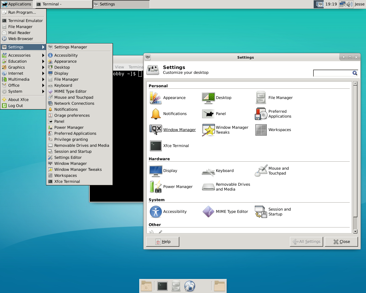 Void desktop screenshot: 20181111 settings