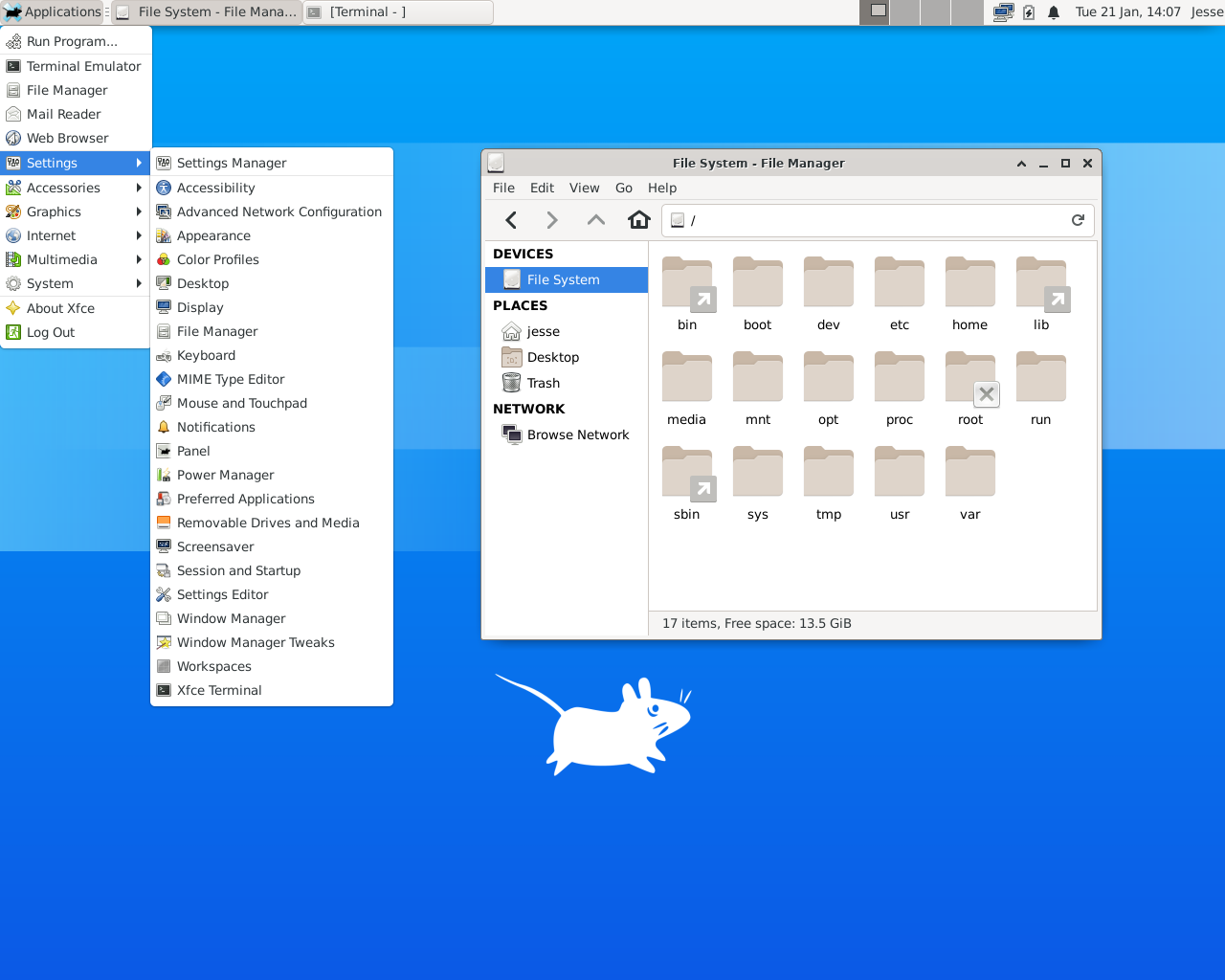 Void desktop screenshot: 20191109 menu