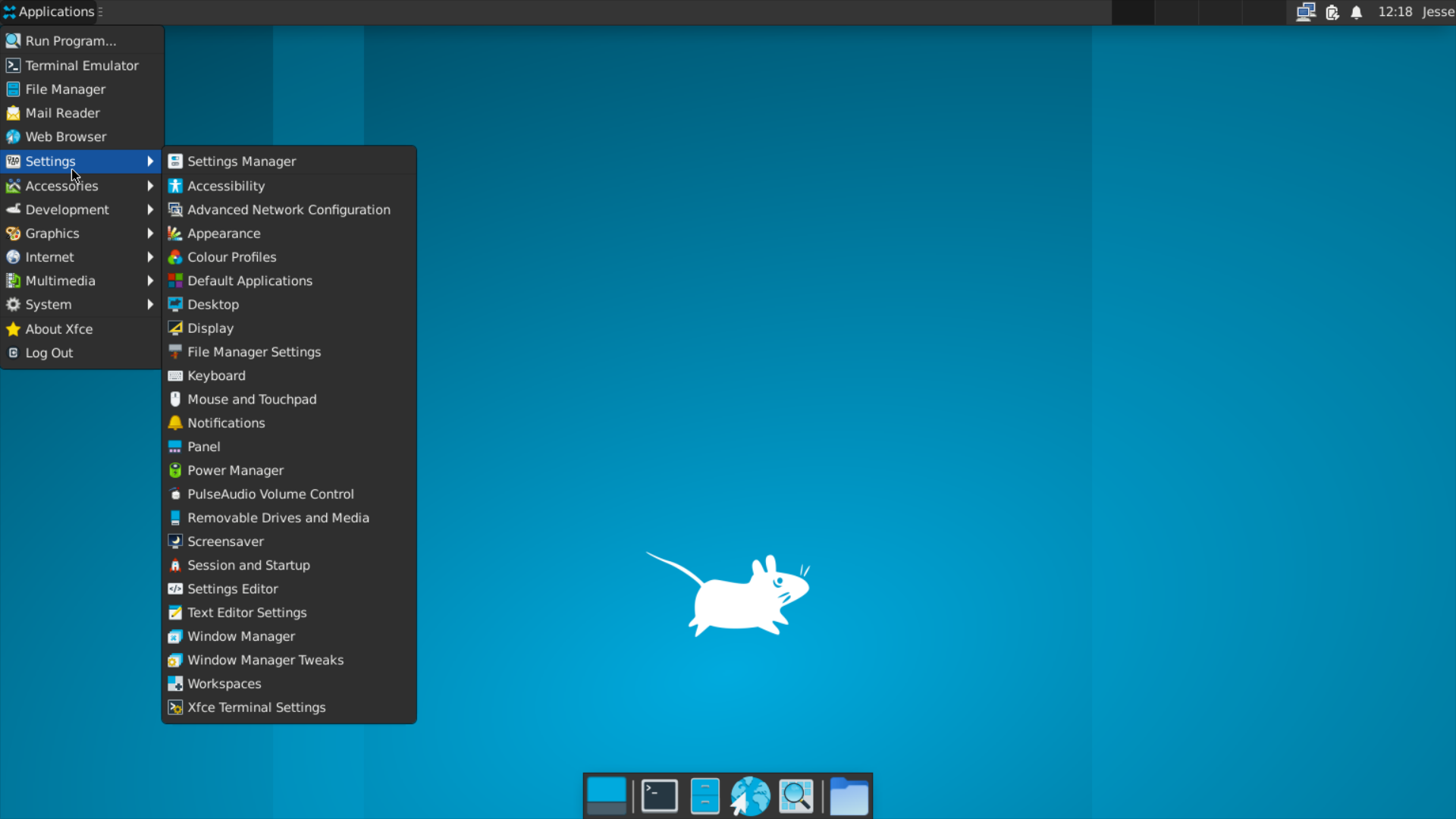 Void desktop screenshot: 20221001 menu