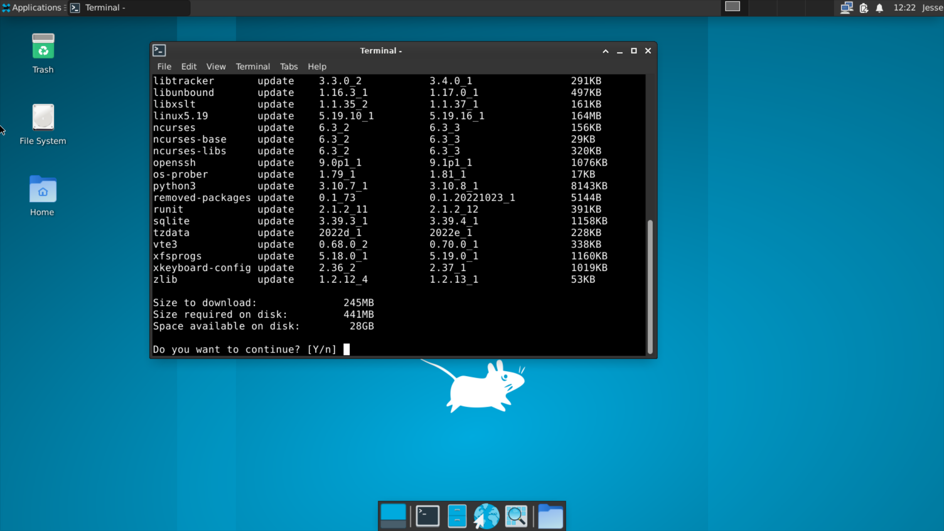 Void desktop screenshot: 20221001 xbps