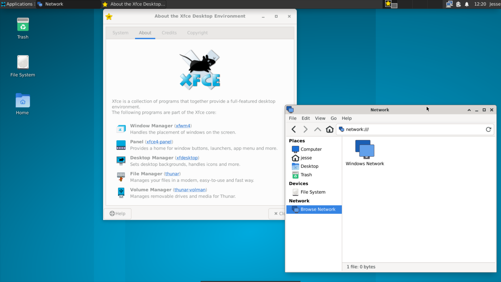 Void desktop screenshot: 20221001 xfce