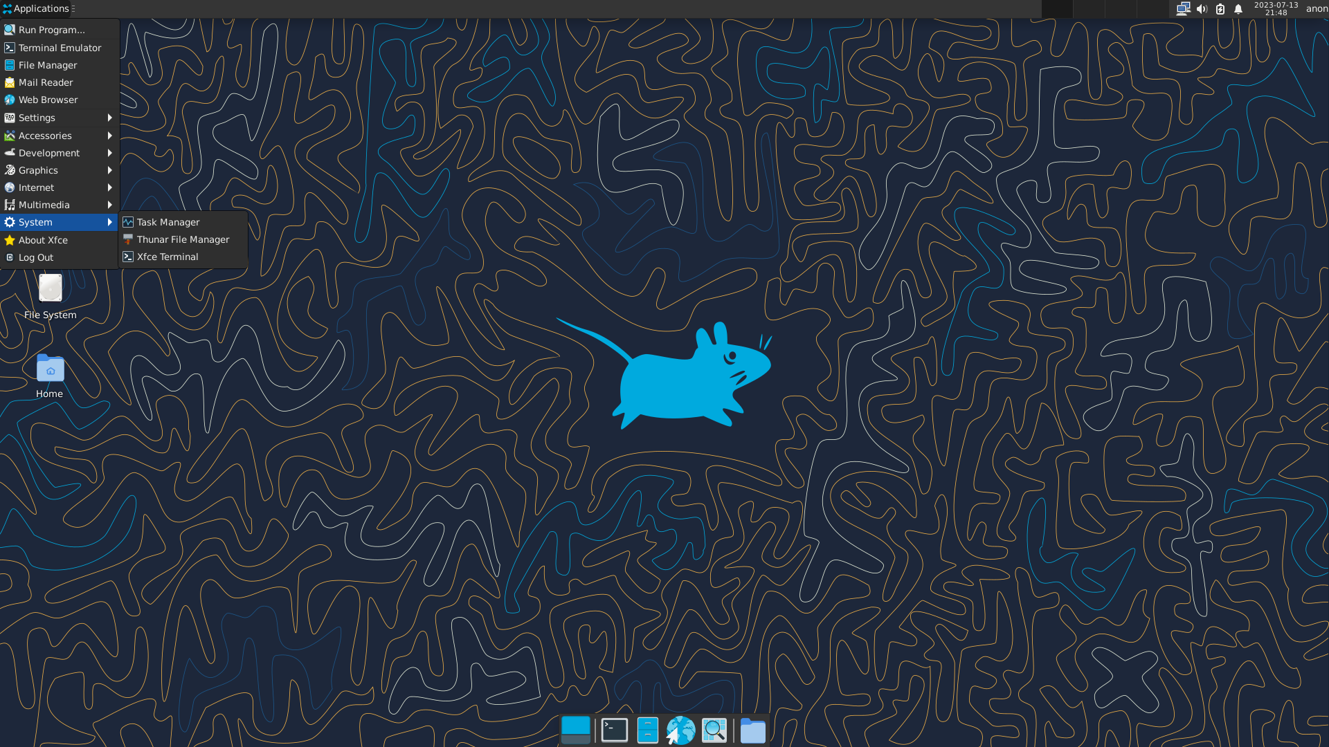 Void desktop screenshot: 20230628 xfce
