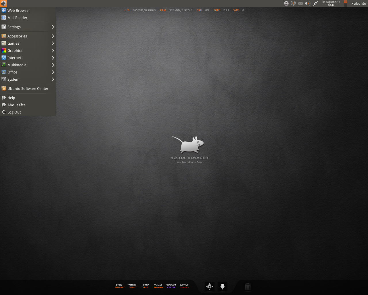 Voyager desktop screenshot: 12.04