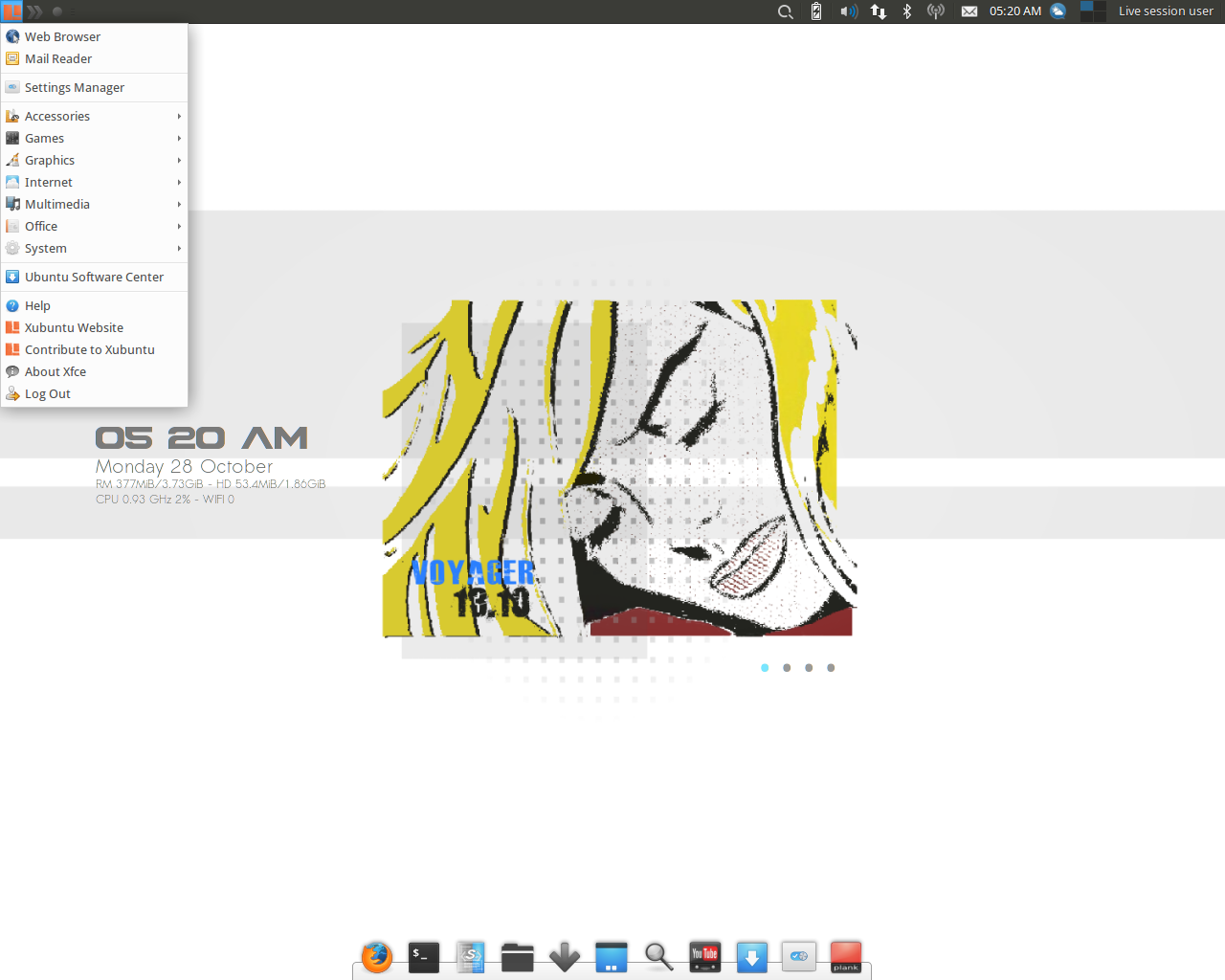 Voyager desktop screenshot: 13.10