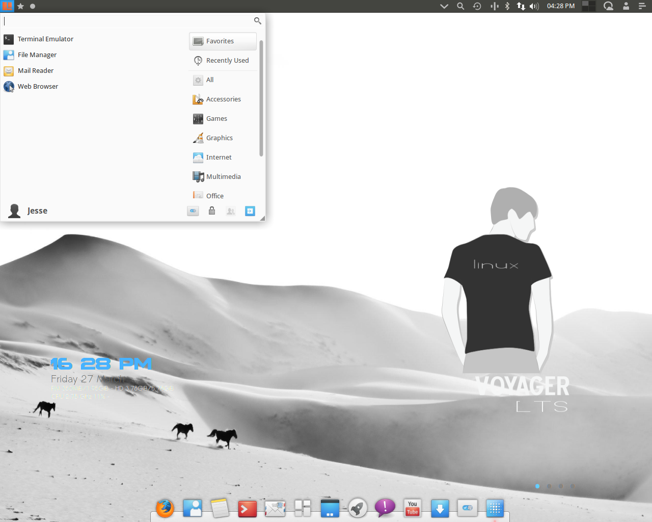 Voyager desktop screenshot: 14.04.4 desktop