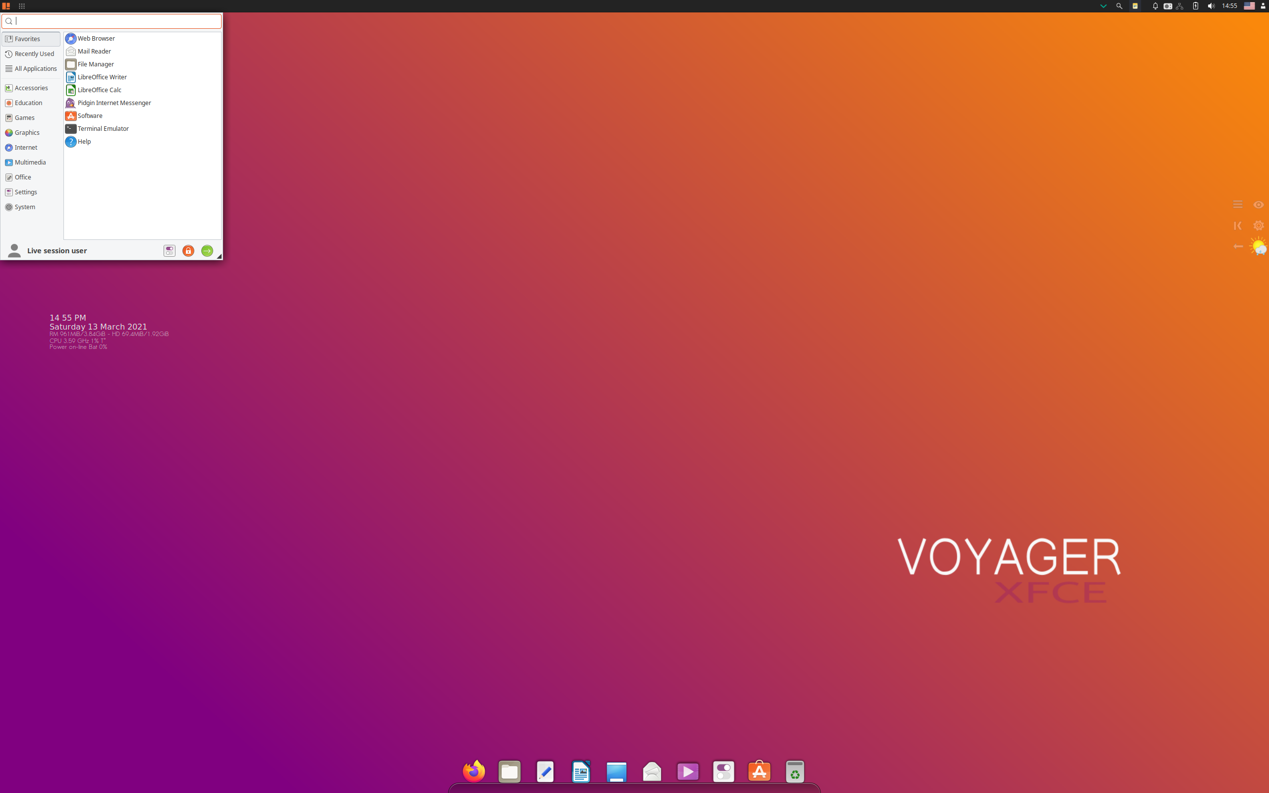 Voyager desktop screenshot: 20.04.2