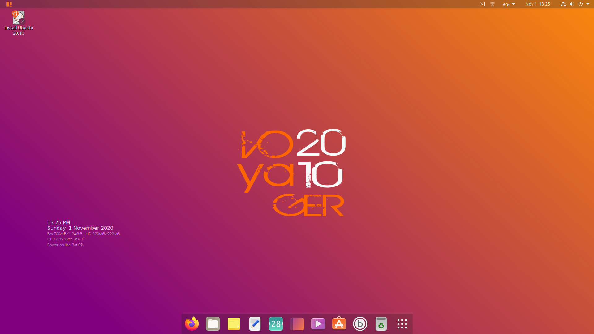 Voyager desktop screenshot: 20.10