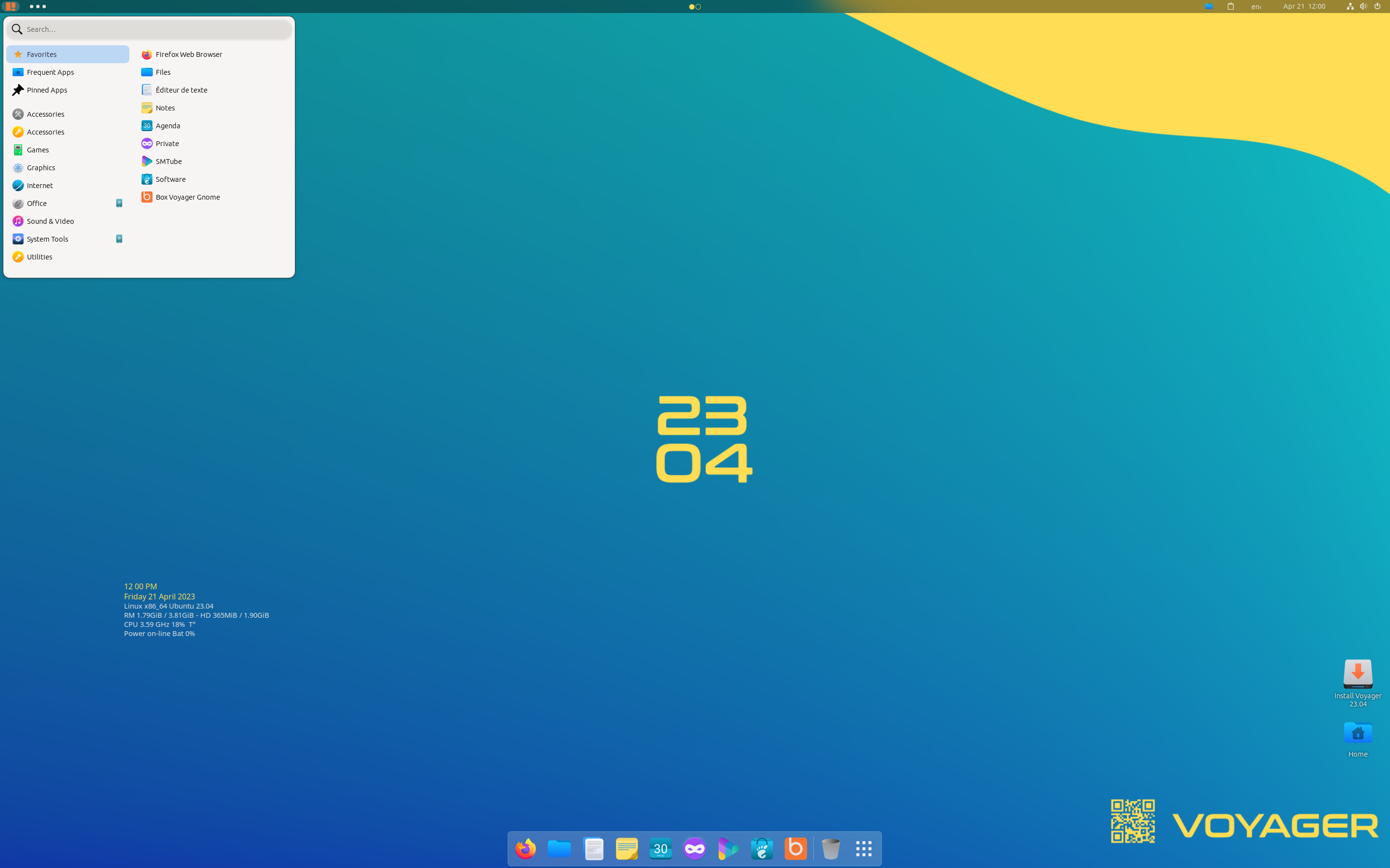 Voyager desktop screenshot: 23.04