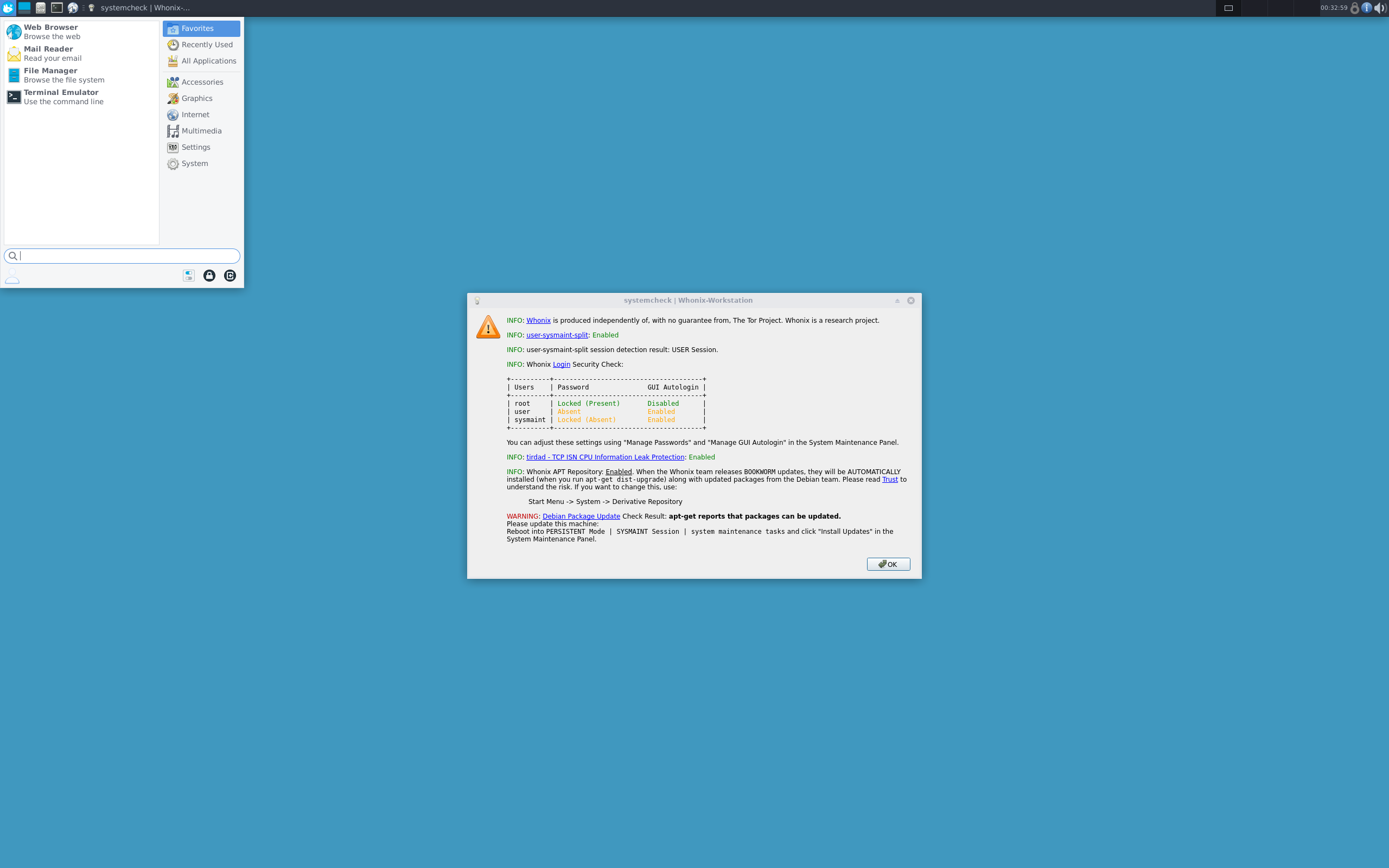 Whonix desktop screenshot: 17.4.4.6