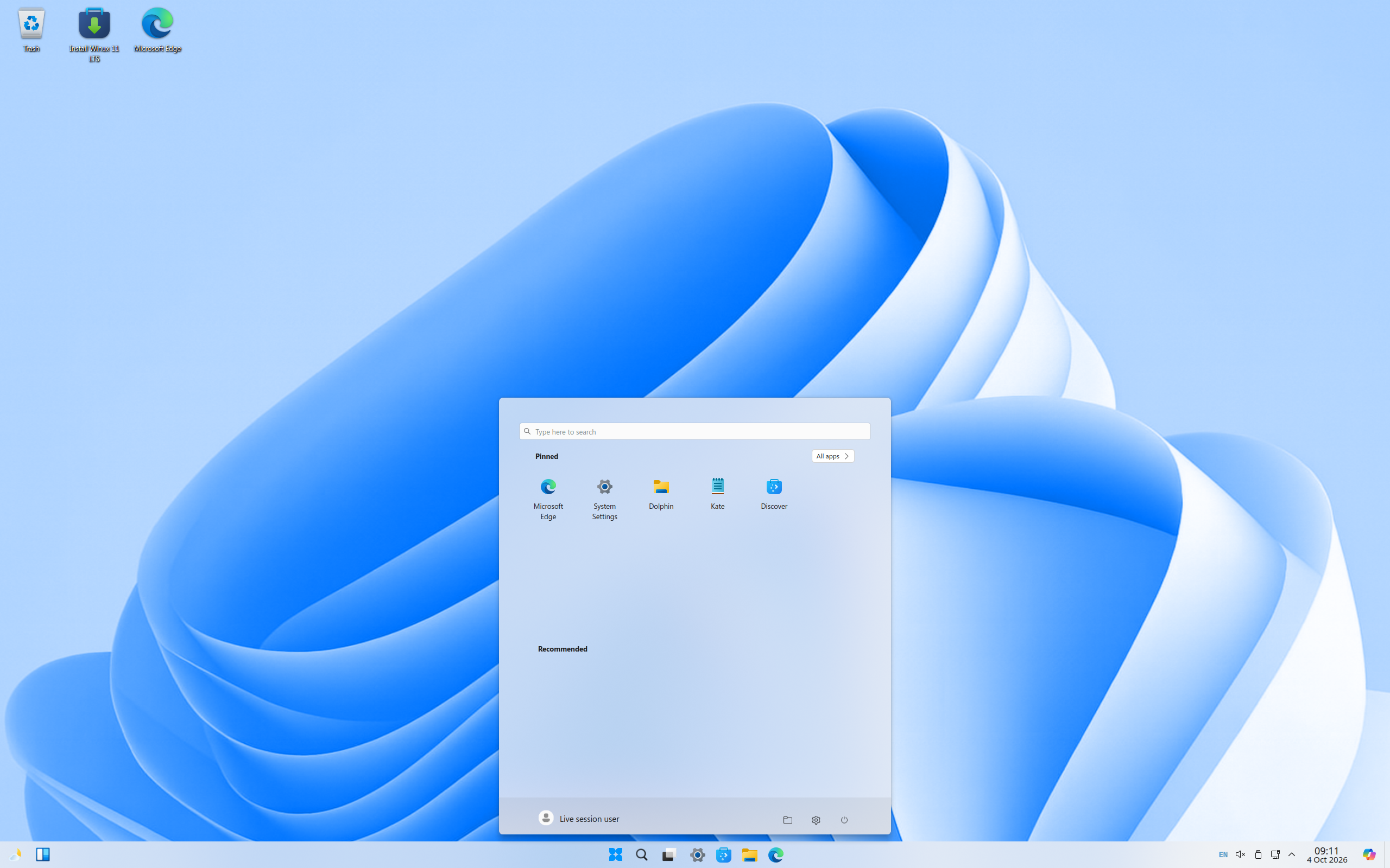 Winux desktop screenshot: 11.26.10 kde