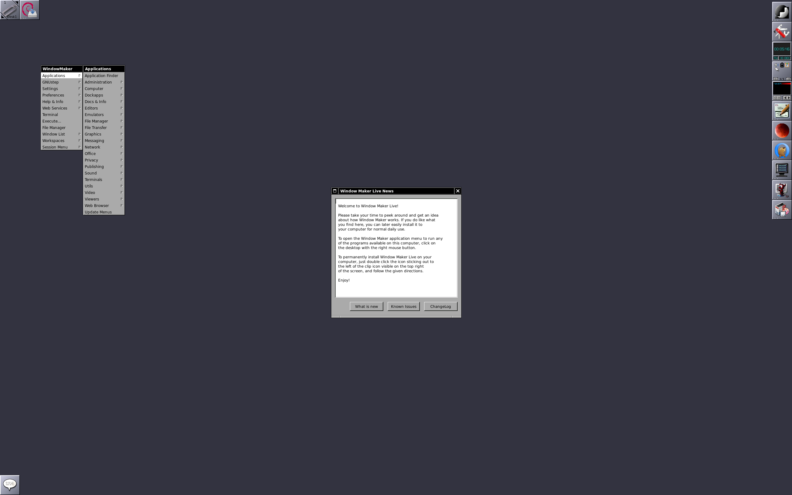 WM Live desktop screenshot: 12.8