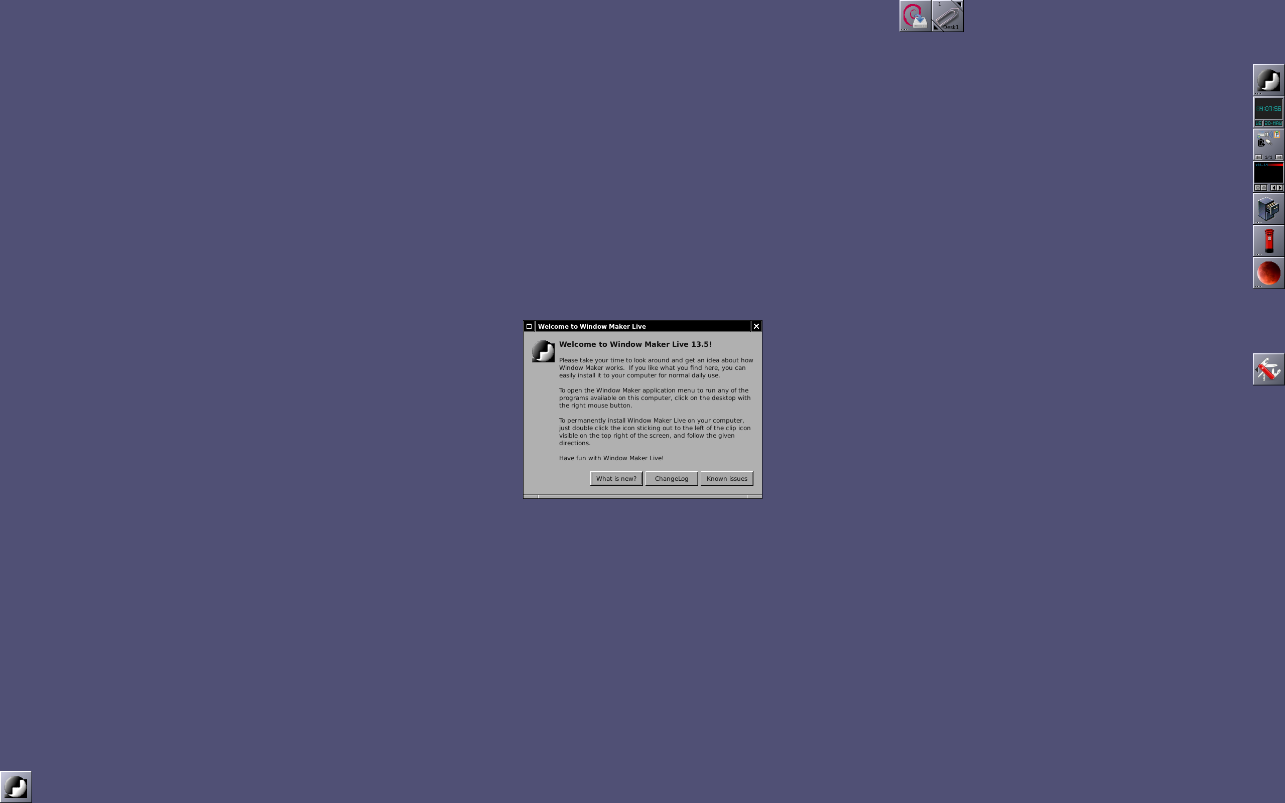 WM Live desktop screenshot: 13.5