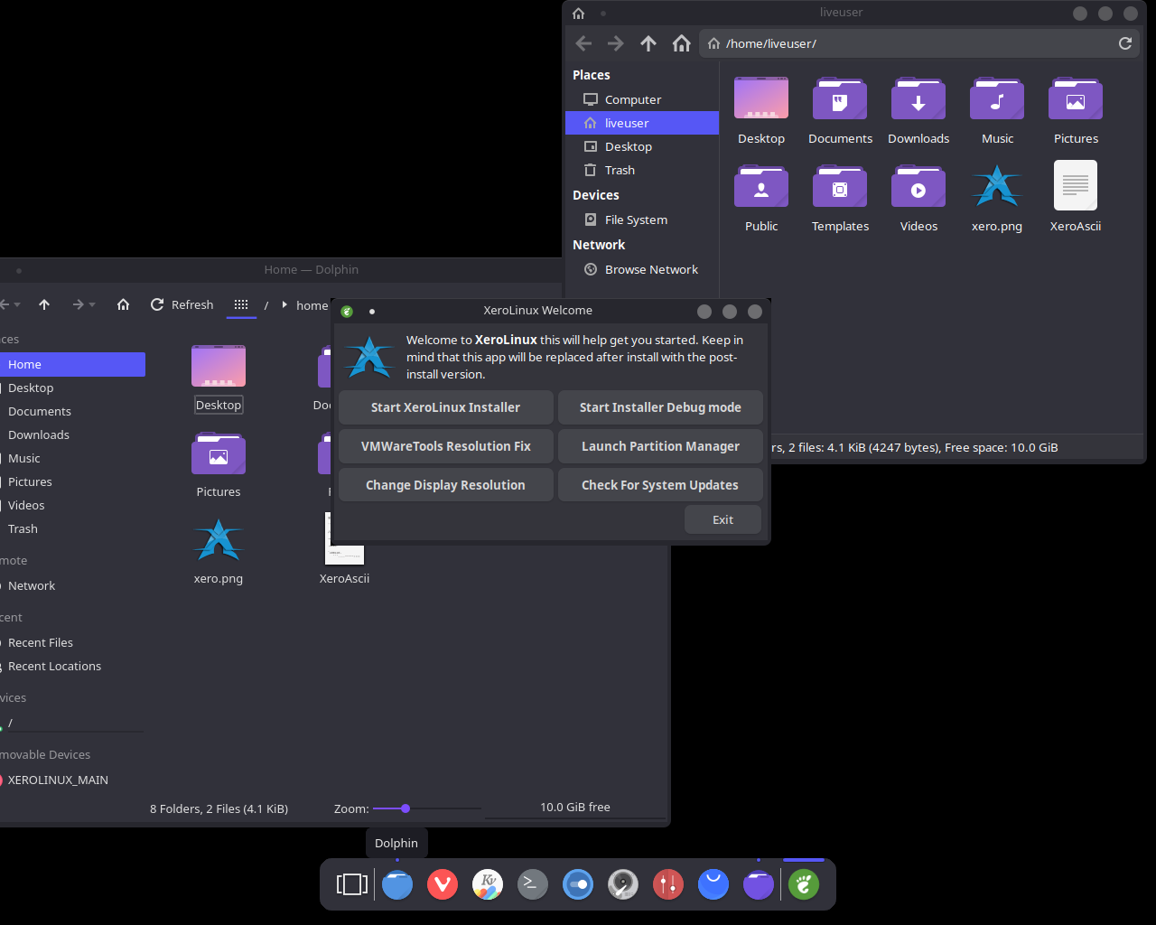 XeroLinux desktop screenshot: 2022 live