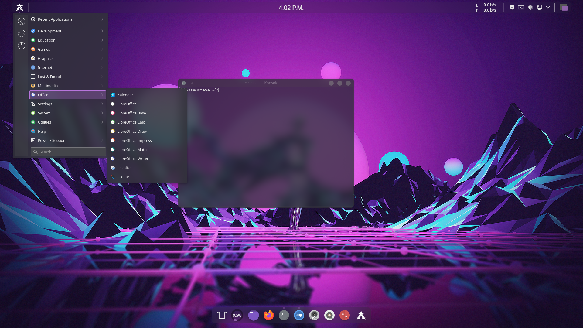 XeroLinux desktop screenshot: 2022.09 menu