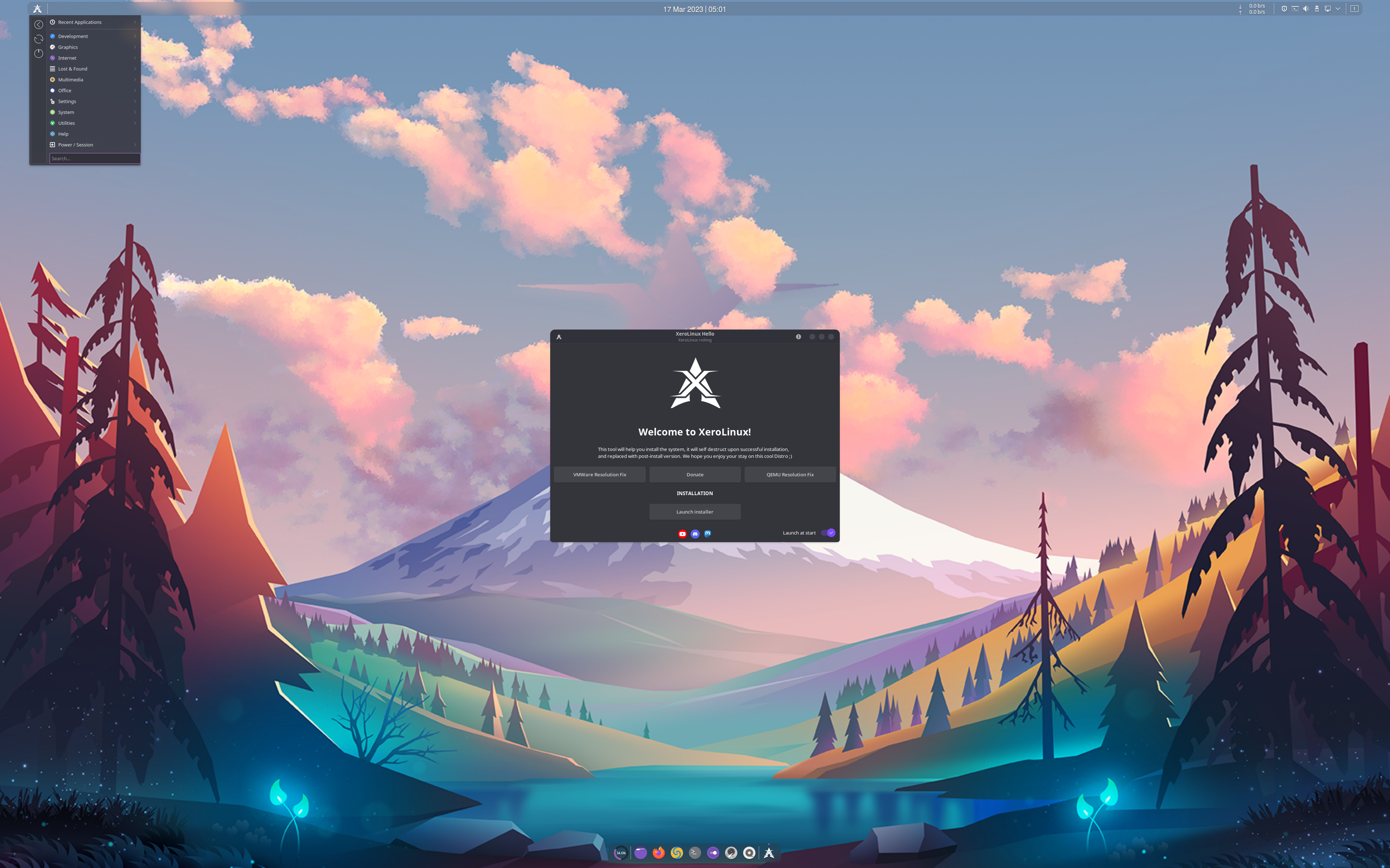 XeroLinux desktop screenshot: 2023.03