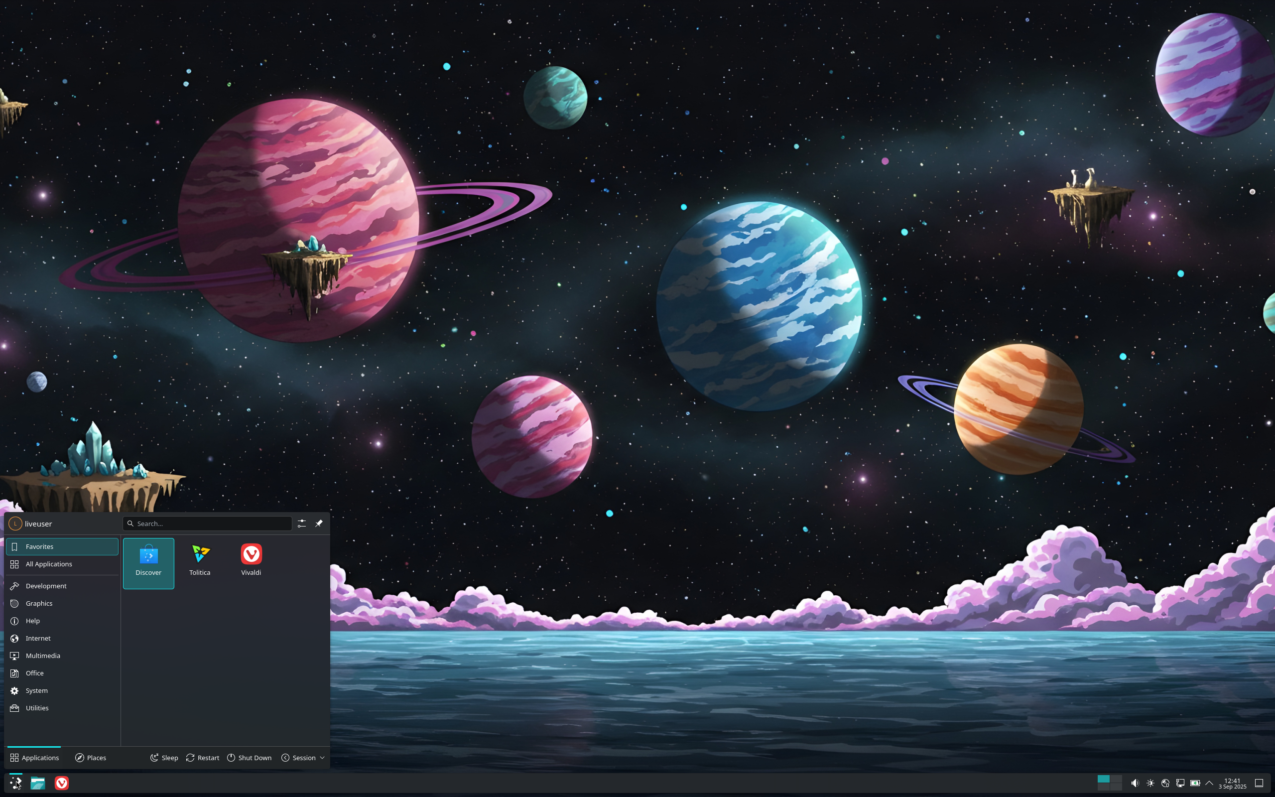 Xray_OS desktop screenshot: 03 09 2025