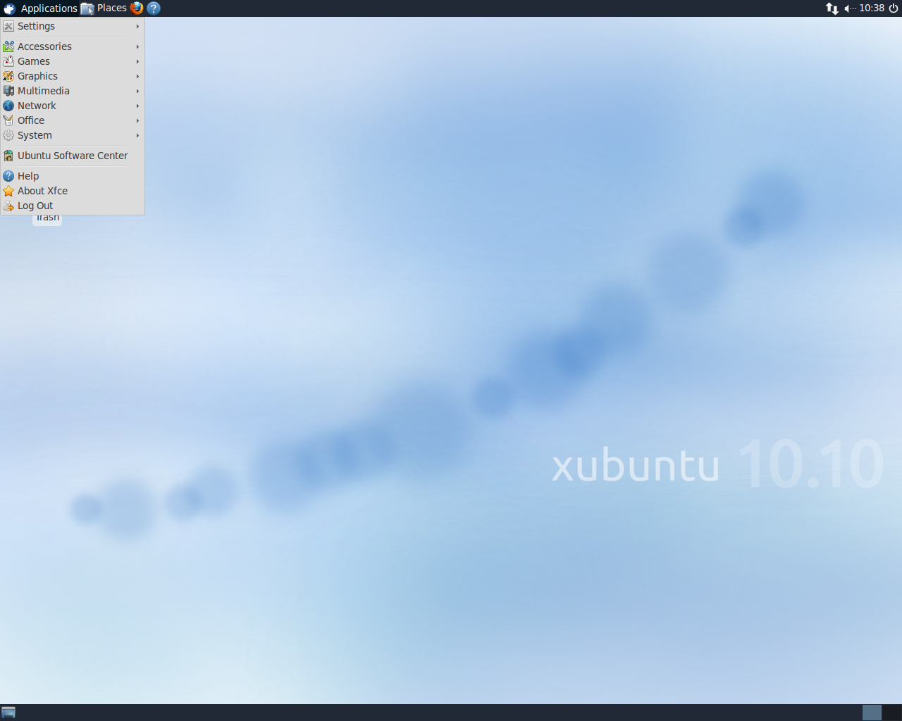 Xubuntu desktop screenshot: 10.10