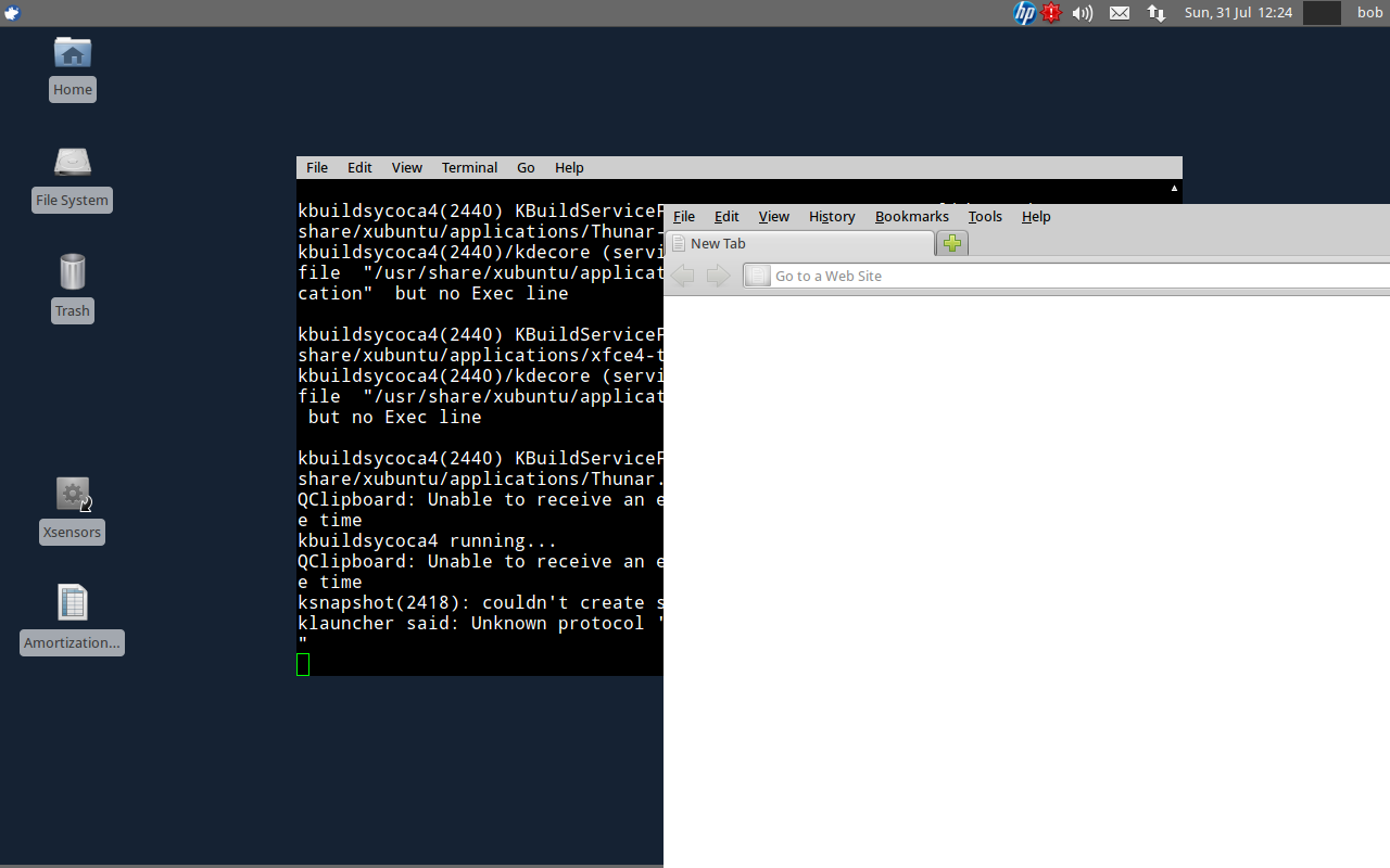 Xubuntu desktop screenshot: 11.04 fubared