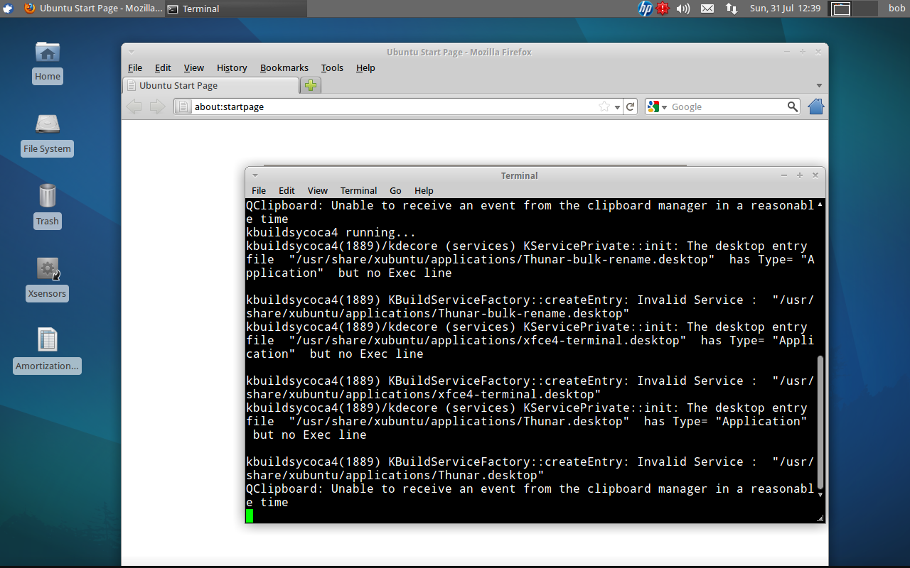 Xubuntu desktop screenshot: 11.04 normal