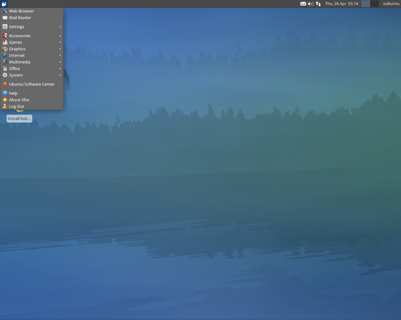 Xubuntu desktop screenshot: 12.04
