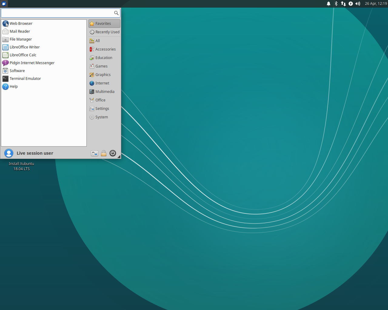 Xubuntu desktop screenshot: 18.04