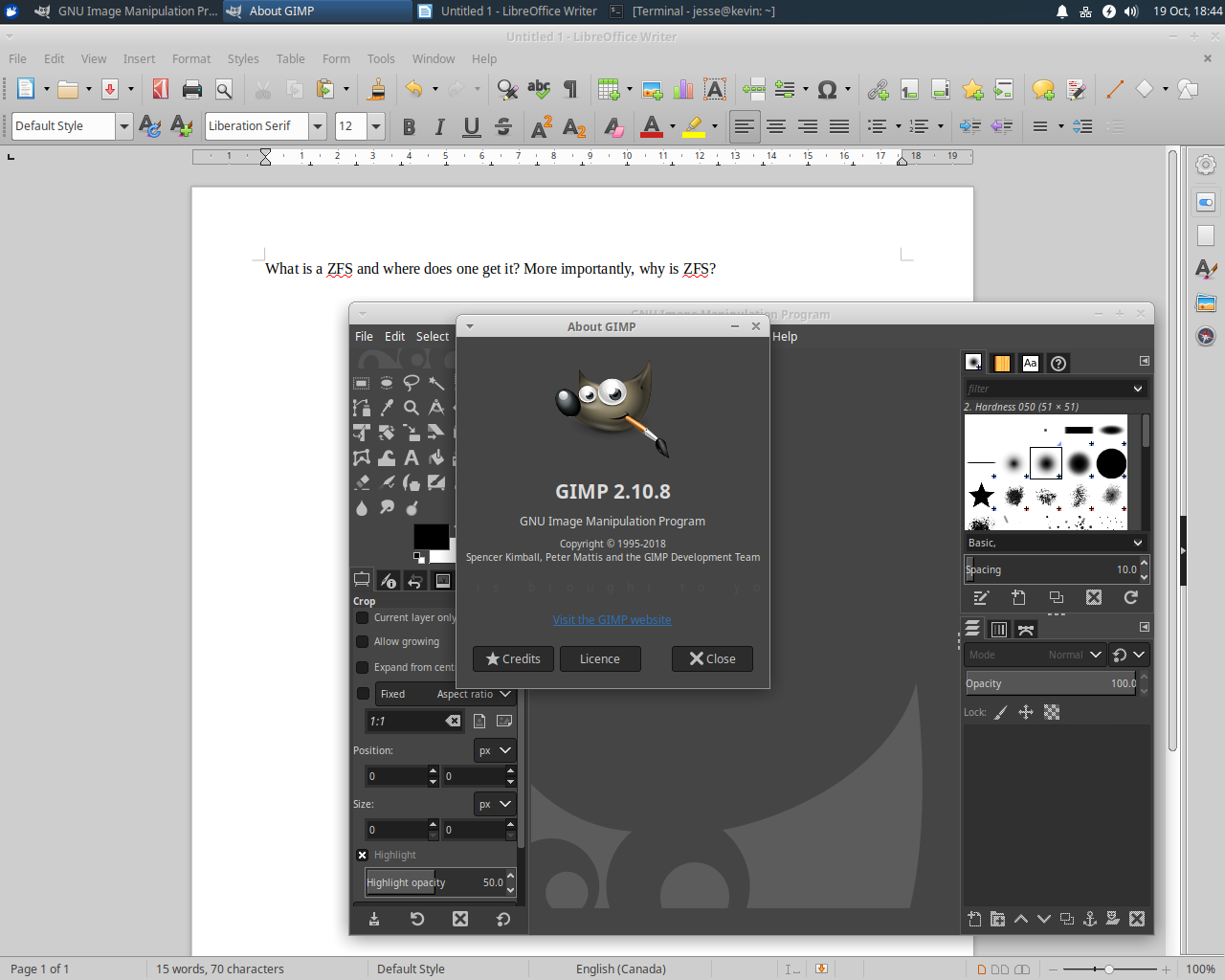 Xubuntu desktop screenshot: 19.10 apps