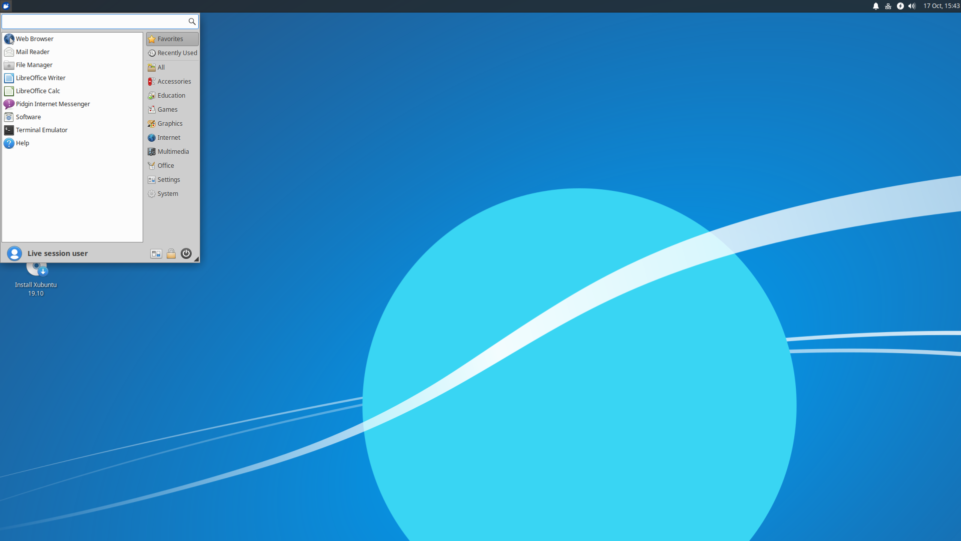 Xubuntu desktop screenshot: 19.10