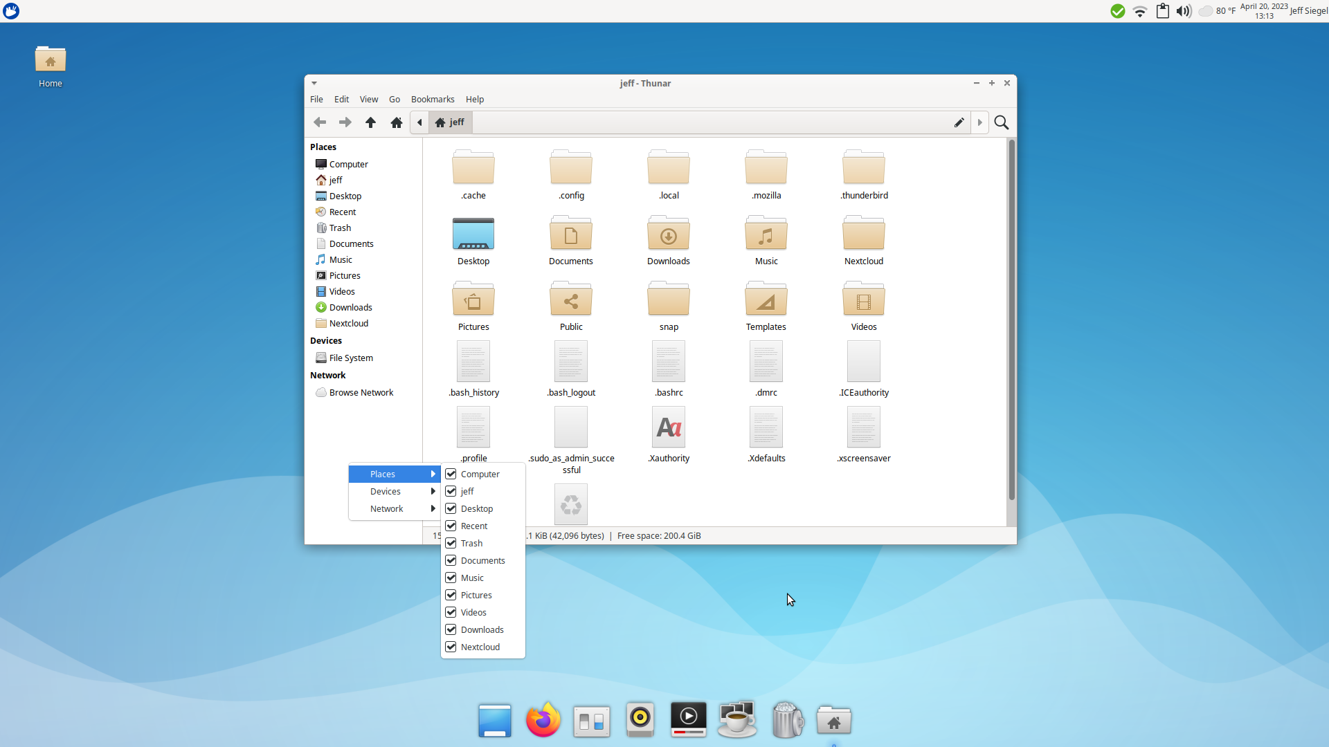 Xubuntu desktop screenshot: 23.04 thunar