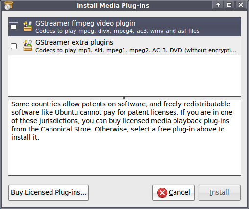 Xubuntu desktop screenshot: 9.04 codecs
