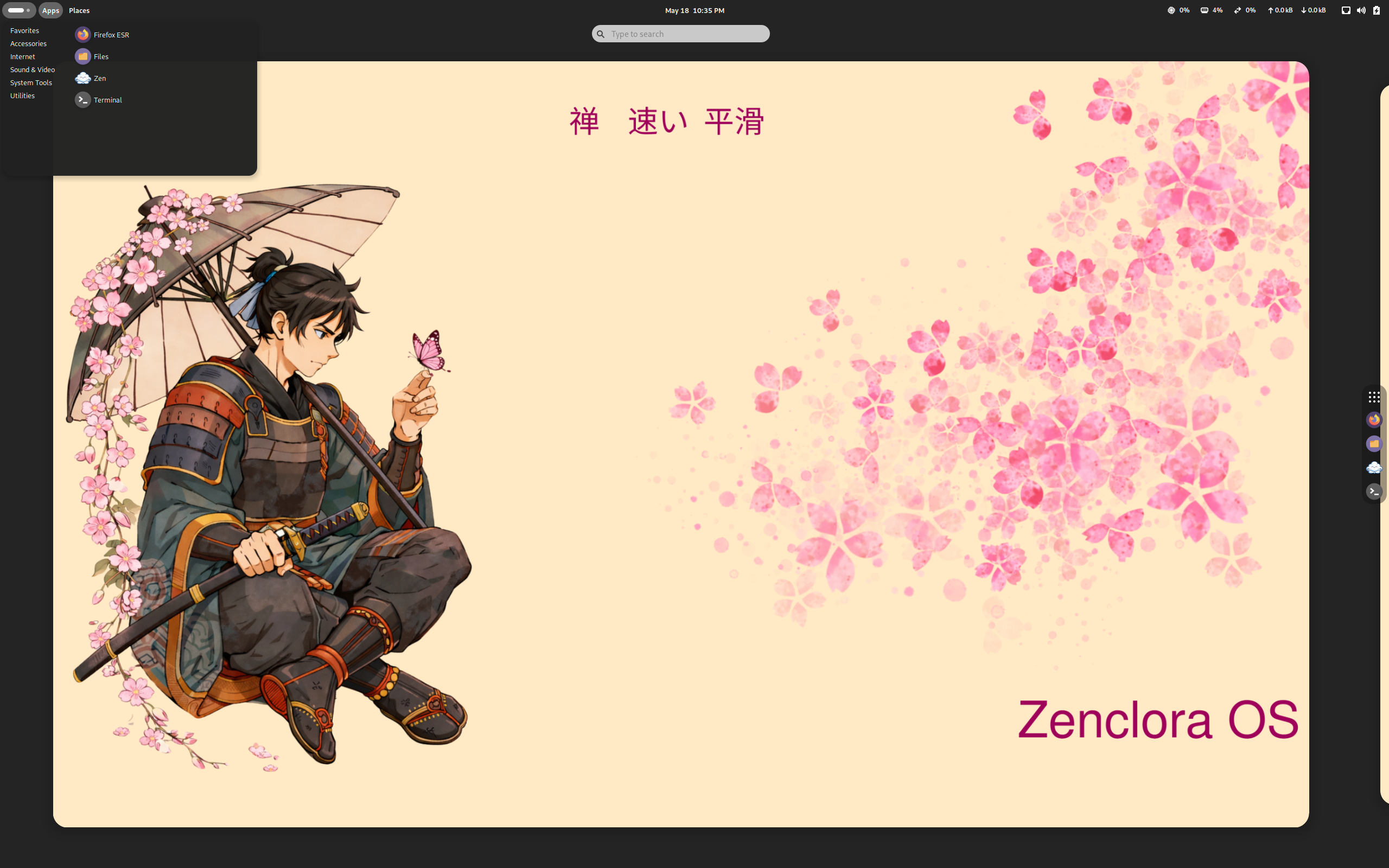 Zenclora desktop screenshot: 3.0 gnome