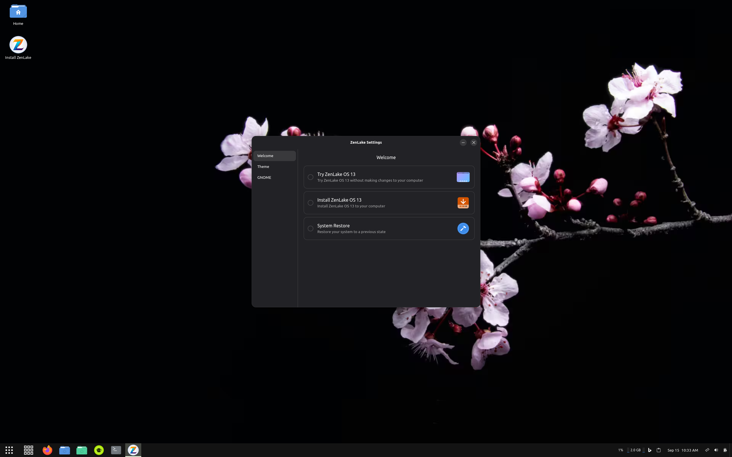 ZenLake desktop screenshot: 13.1