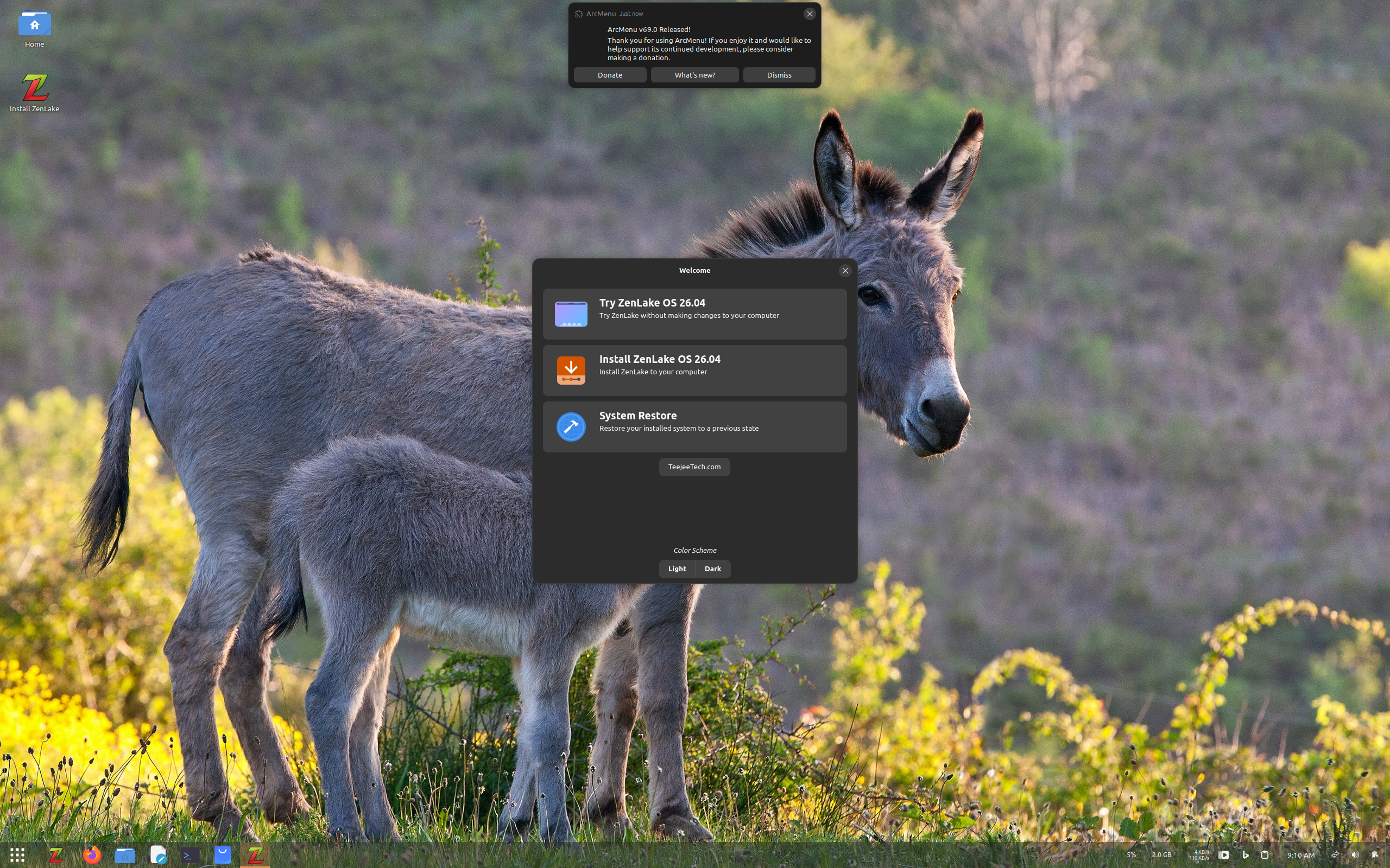 ZenLake desktop screenshot: 26.04