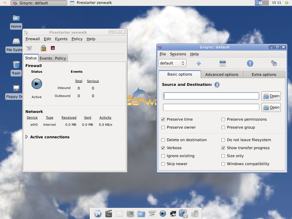 Zenwalk desktop screenshot: 6.4 backup