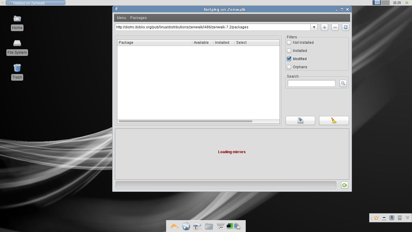 Zenwalk desktop screenshot: 7.2 netpkg