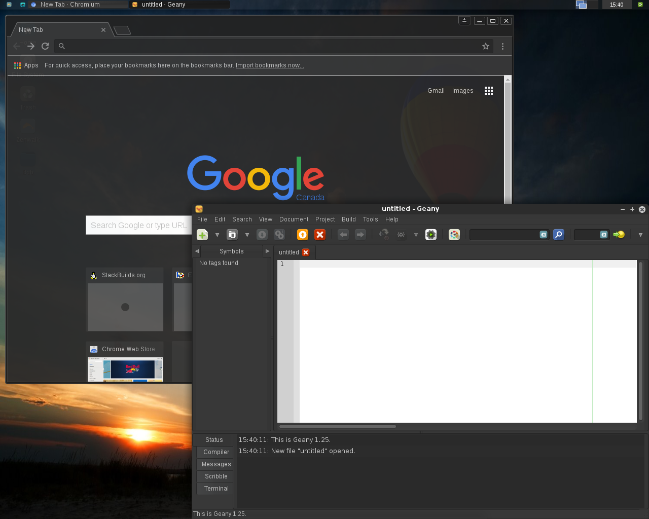Zenwalk desktop screenshot: 8.0 apps