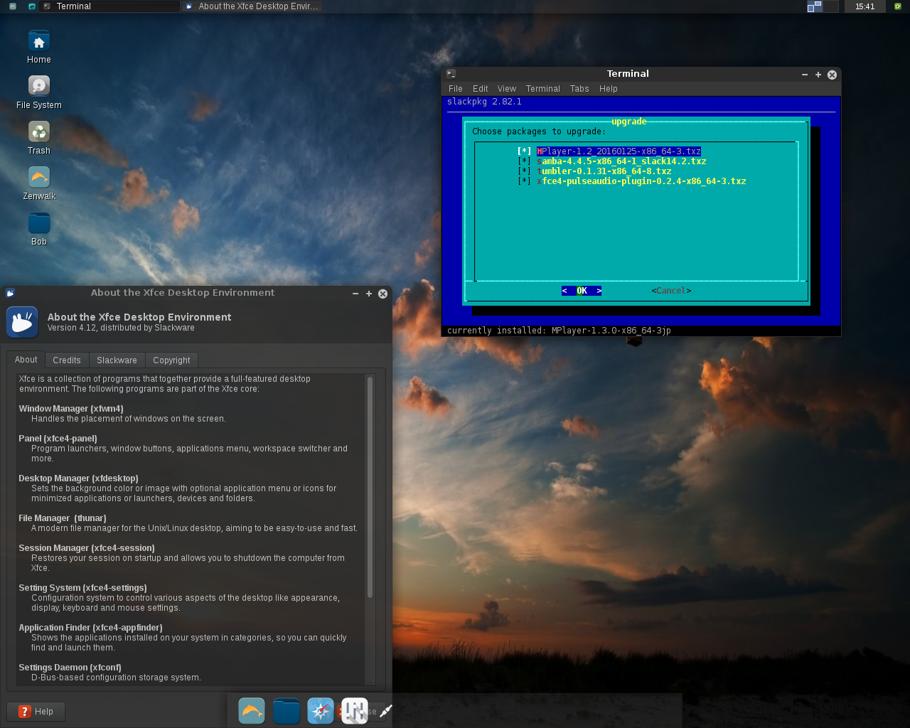 Zenwalk desktop screenshot: 8.0 packages