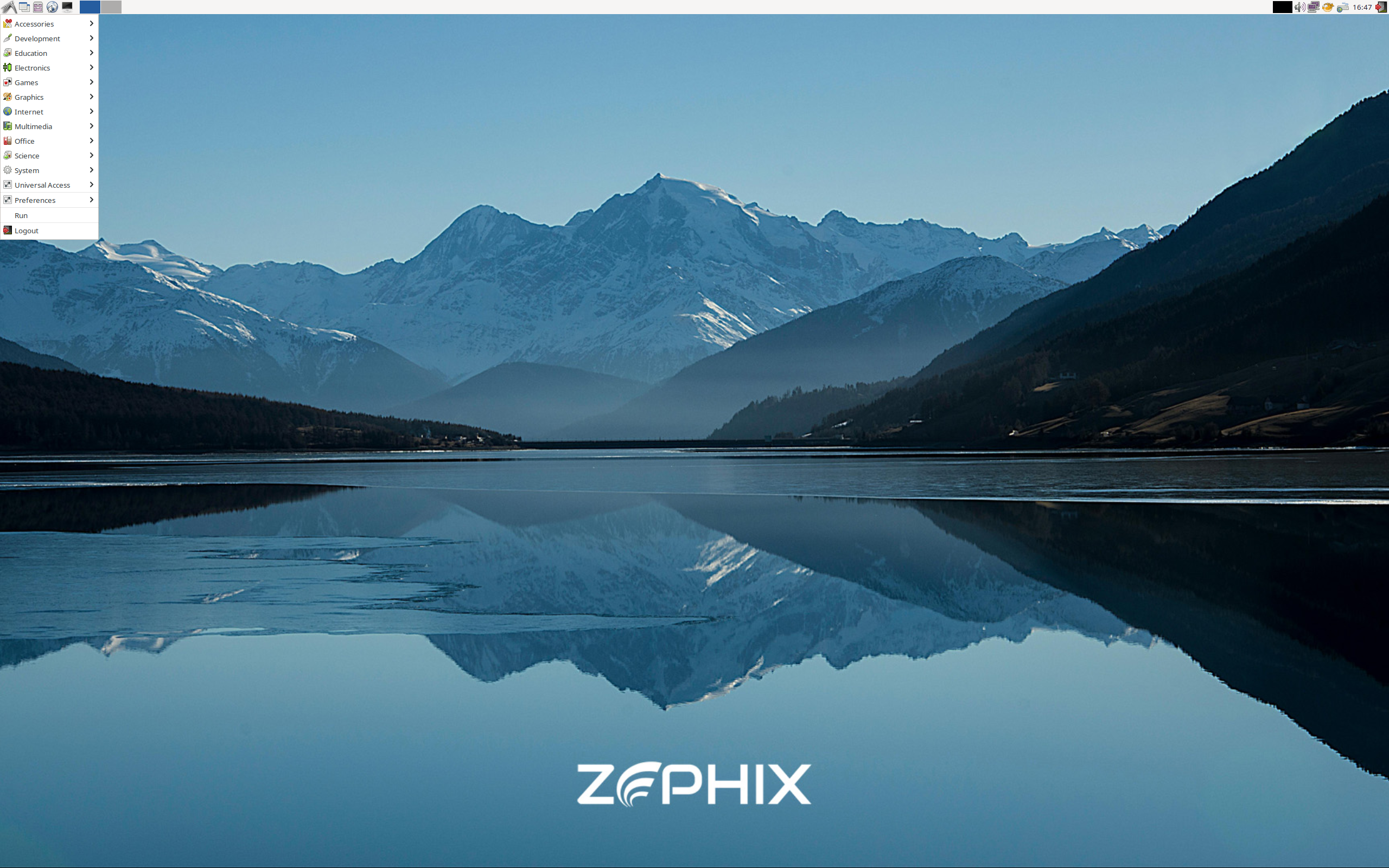 ZEPHIX desktop screenshot: 9 lxde