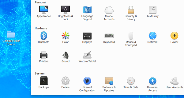 Zorin desktop screenshot: 10 icons