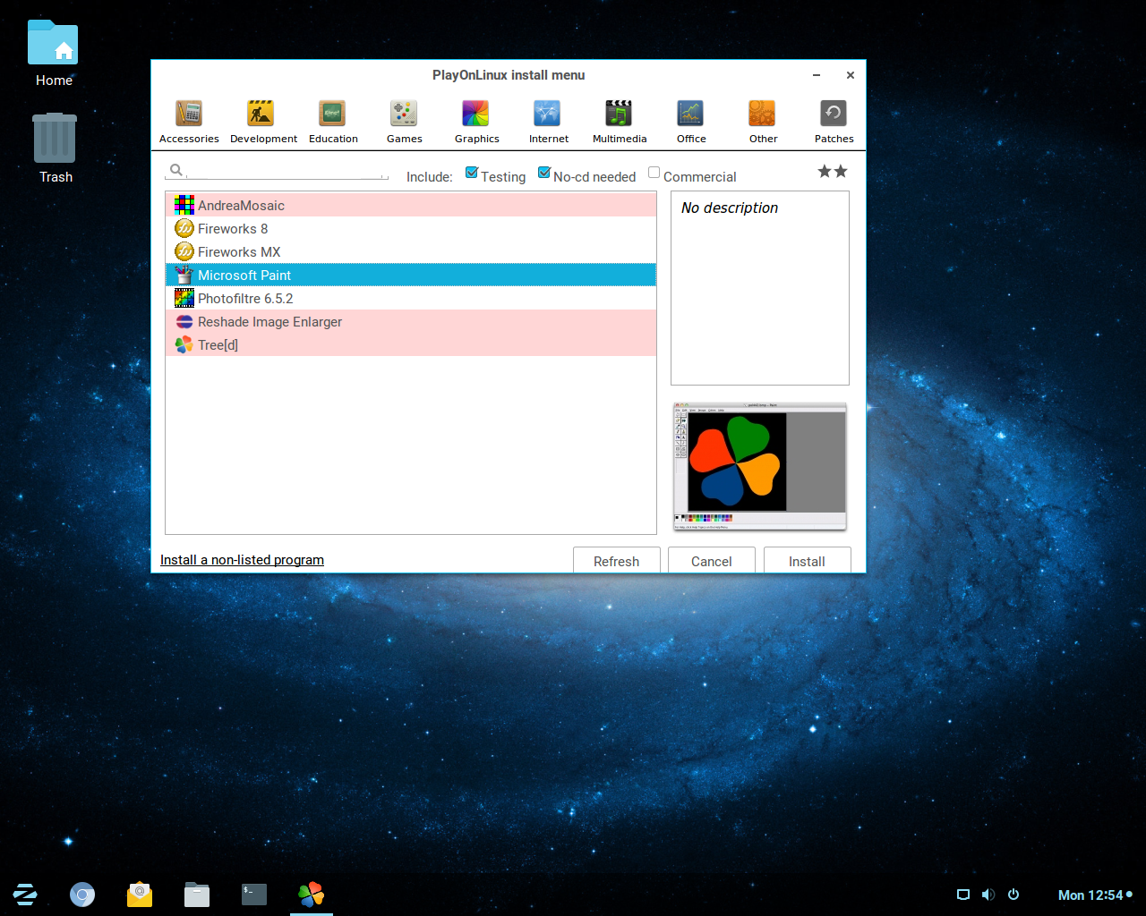 Zorin desktop screenshot: 12 playonlinux
