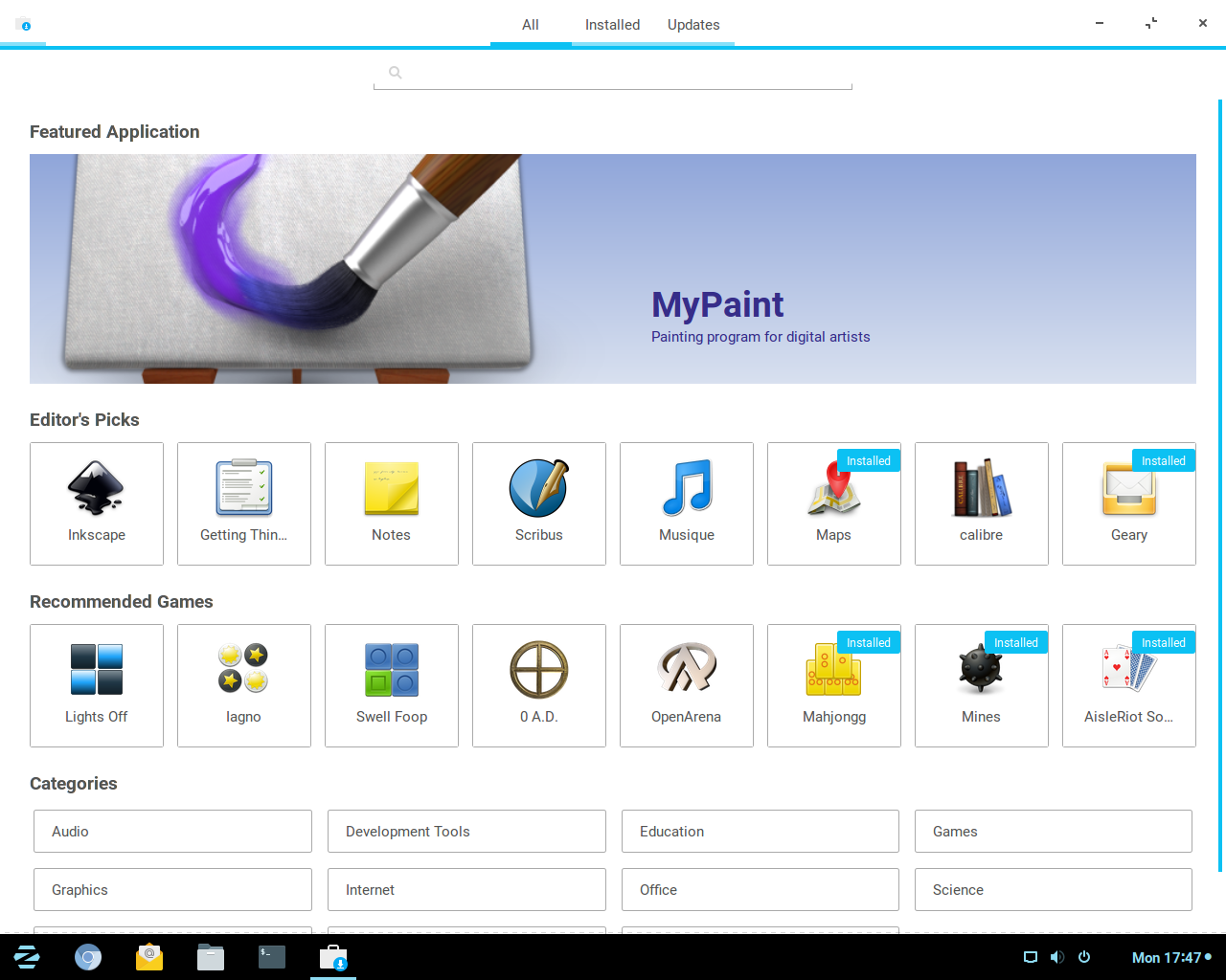 Zorin desktop screenshot: 12 software
