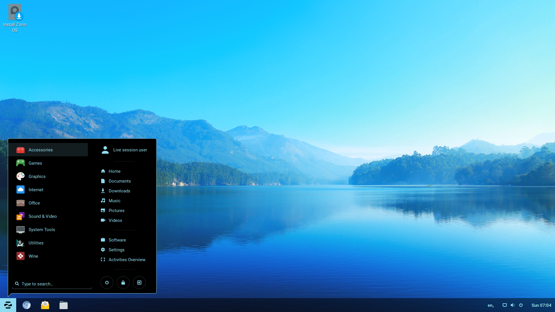 Zorin desktop screenshot: 12.4