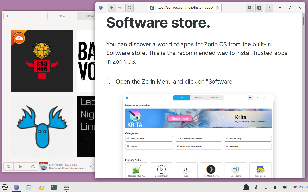 Zorin desktop screenshot: 15.1 gnome lite