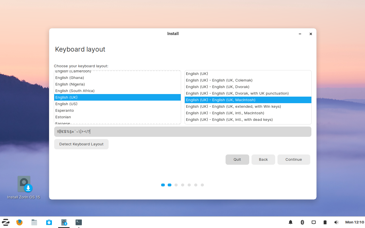 Zorin desktop screenshot: 15.1 zorin installer