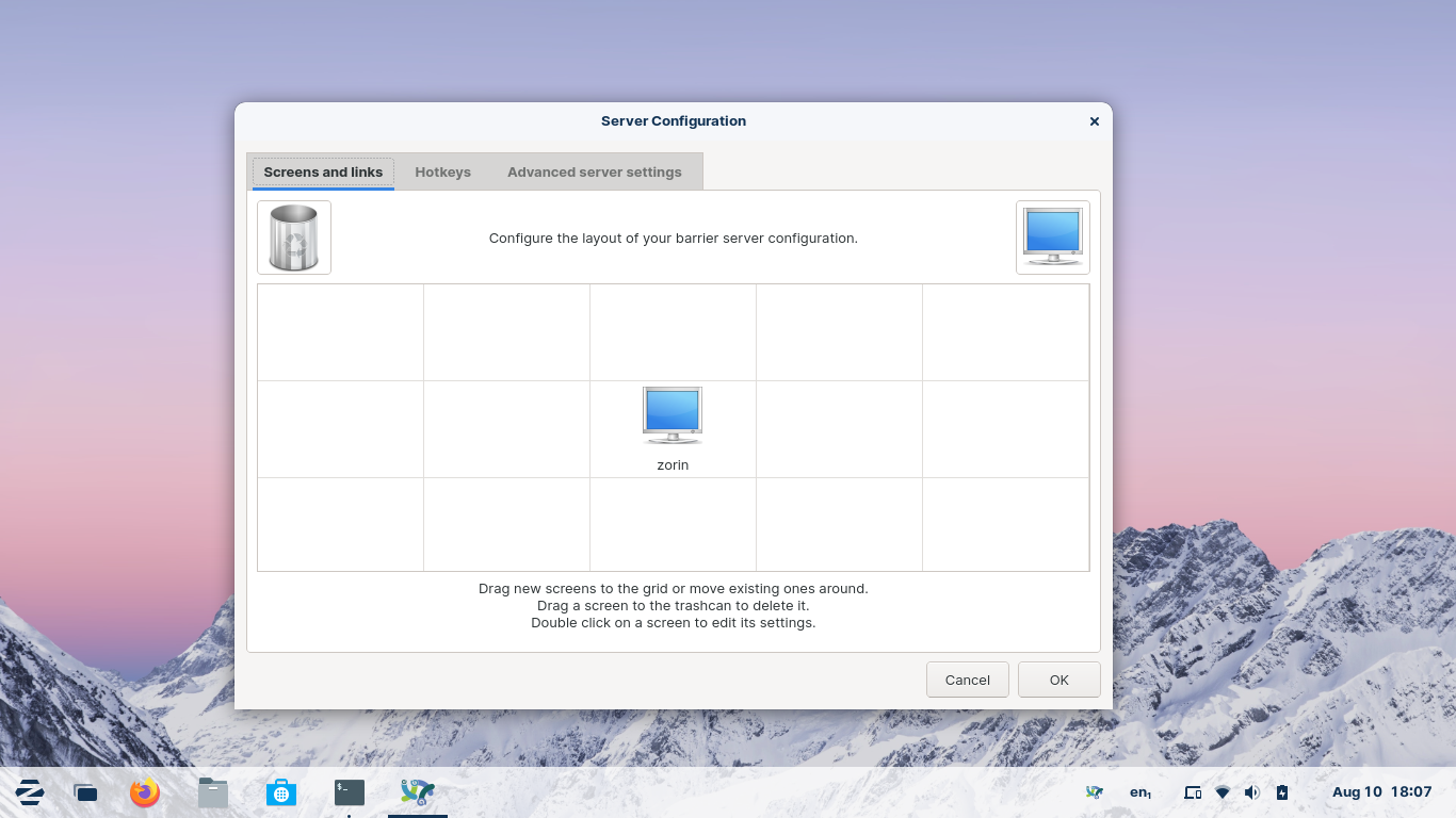 Zorin desktop screenshot: 16 barrier